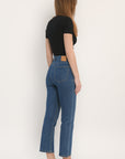 JEAN CROPPED - STONE WASH - ALBION PANTALON SPORTWEAR NEW KOOKAI Mode Kookai