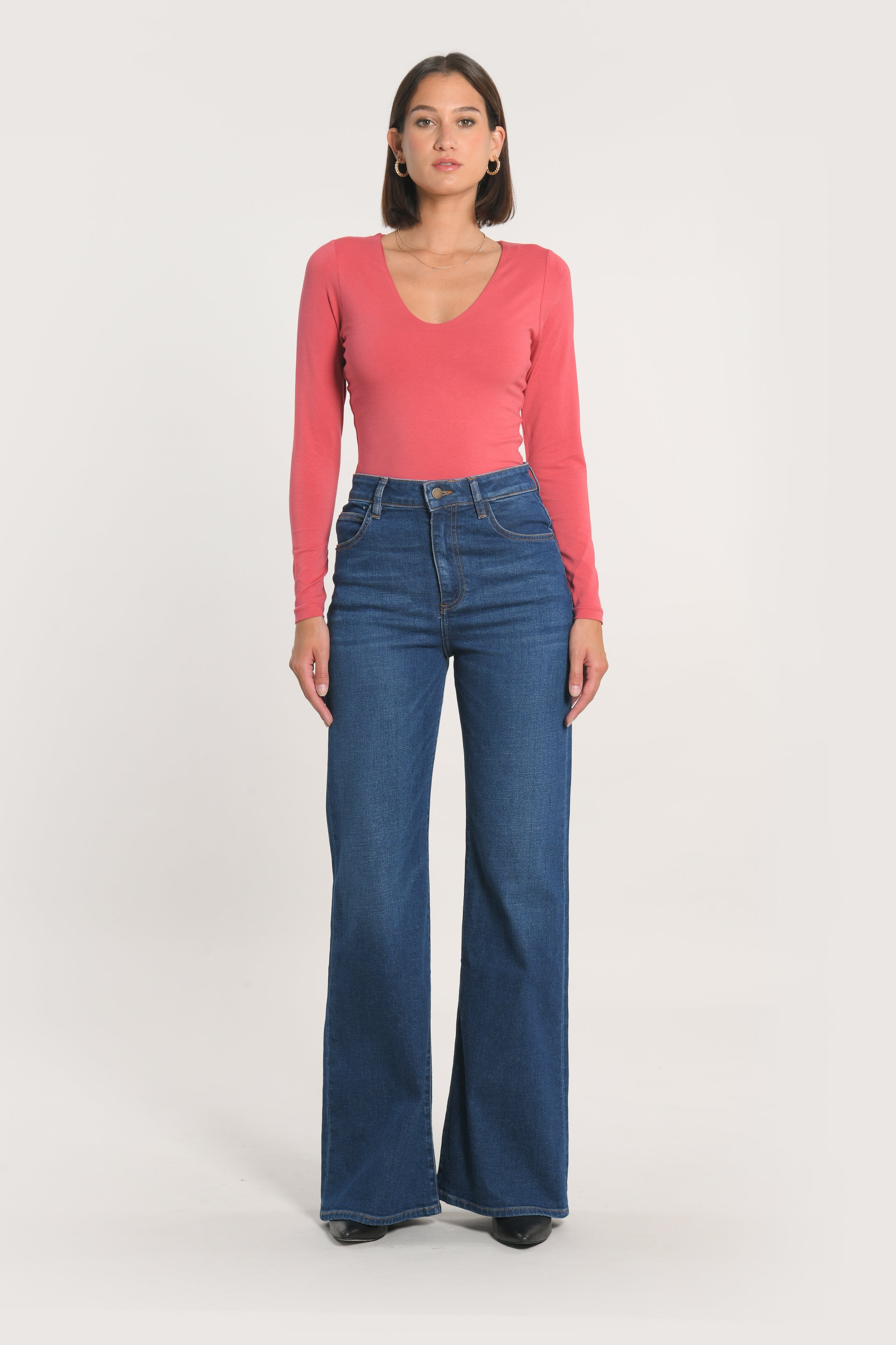 JEAN FLARE ANGELE DOUBLE STONE PANTALON SPORTWEAR NEW KOOKAI Mode Kookai