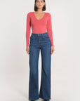 JEAN FLARE ANGELE DOUBLE STONE PANTALON SPORTWEAR NEW KOOKAI Mode Kookai