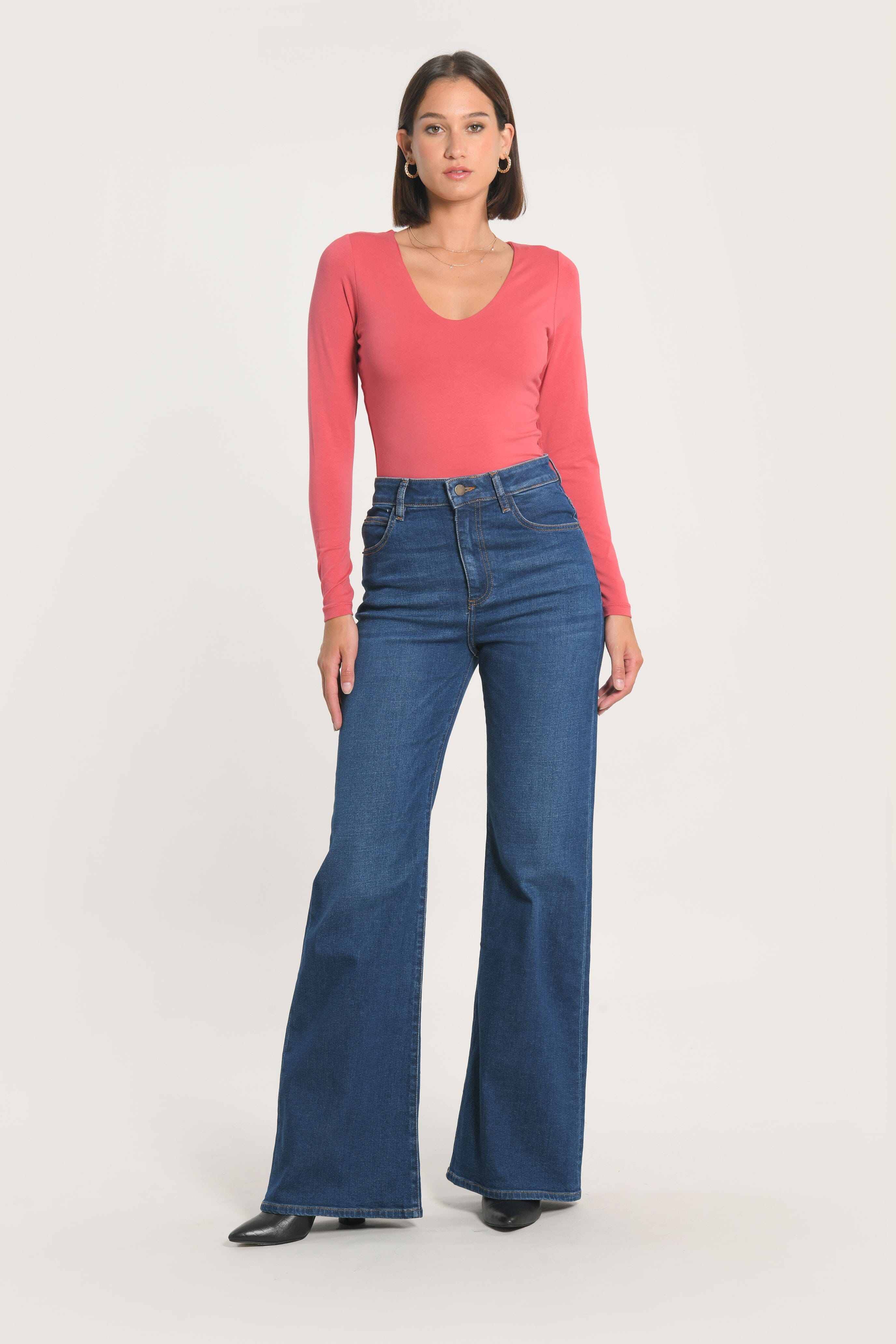 JEAN FLARE ANGELE DOUBLE STONE PANTALON SPORTWEAR NEW KOOKAI Mode Kookai