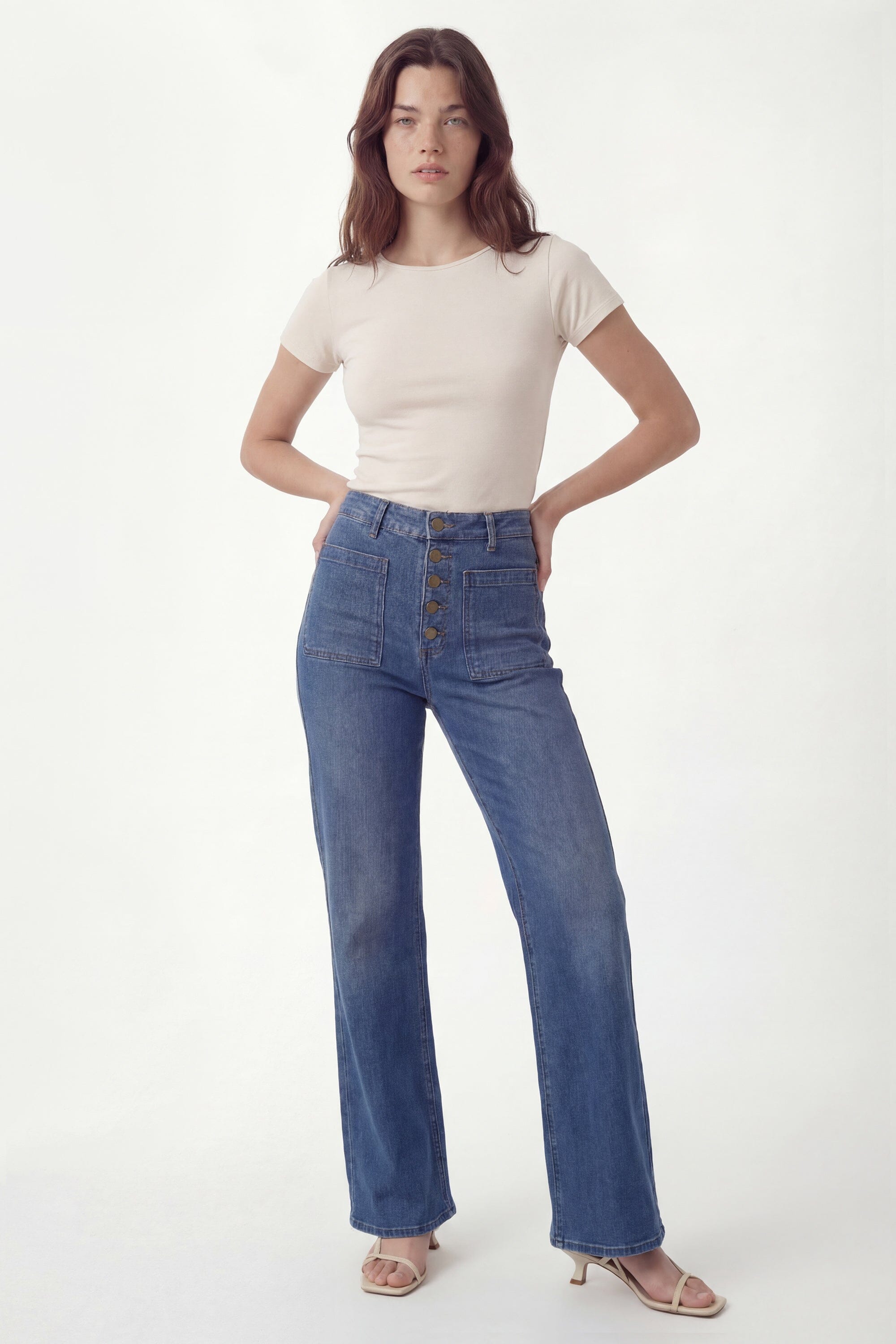 JEAN FLARE JENNY STONE PANTALON SPORTWEAR KOOKAI Mode Kookai