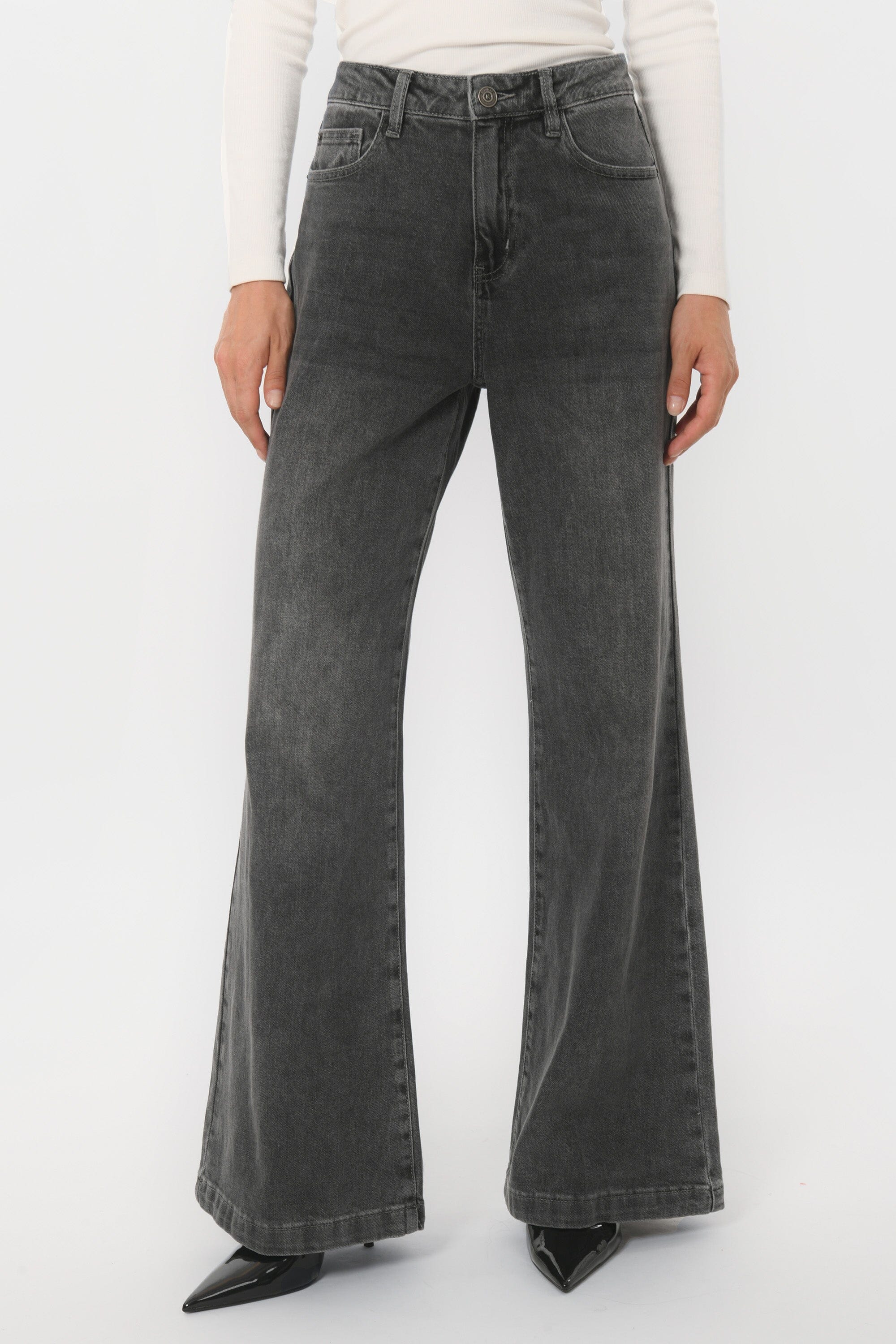 JEAN LARGE - BLANCHE - GRIS PANTALON SPORTWEAR NEW KOOKAI Mode Kookai