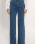 JEAN LARGE COTON RECYCLÉ ERA DOUBLE STONE PANTALON SPORTWEAR NEW KOOKAI Mode Kookai