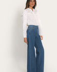 JEAN LARGE COTON RECYCLÉ ERA DOUBLE STONE PANTALON SPORTWEAR NEW KOOKAI Mode Kookai