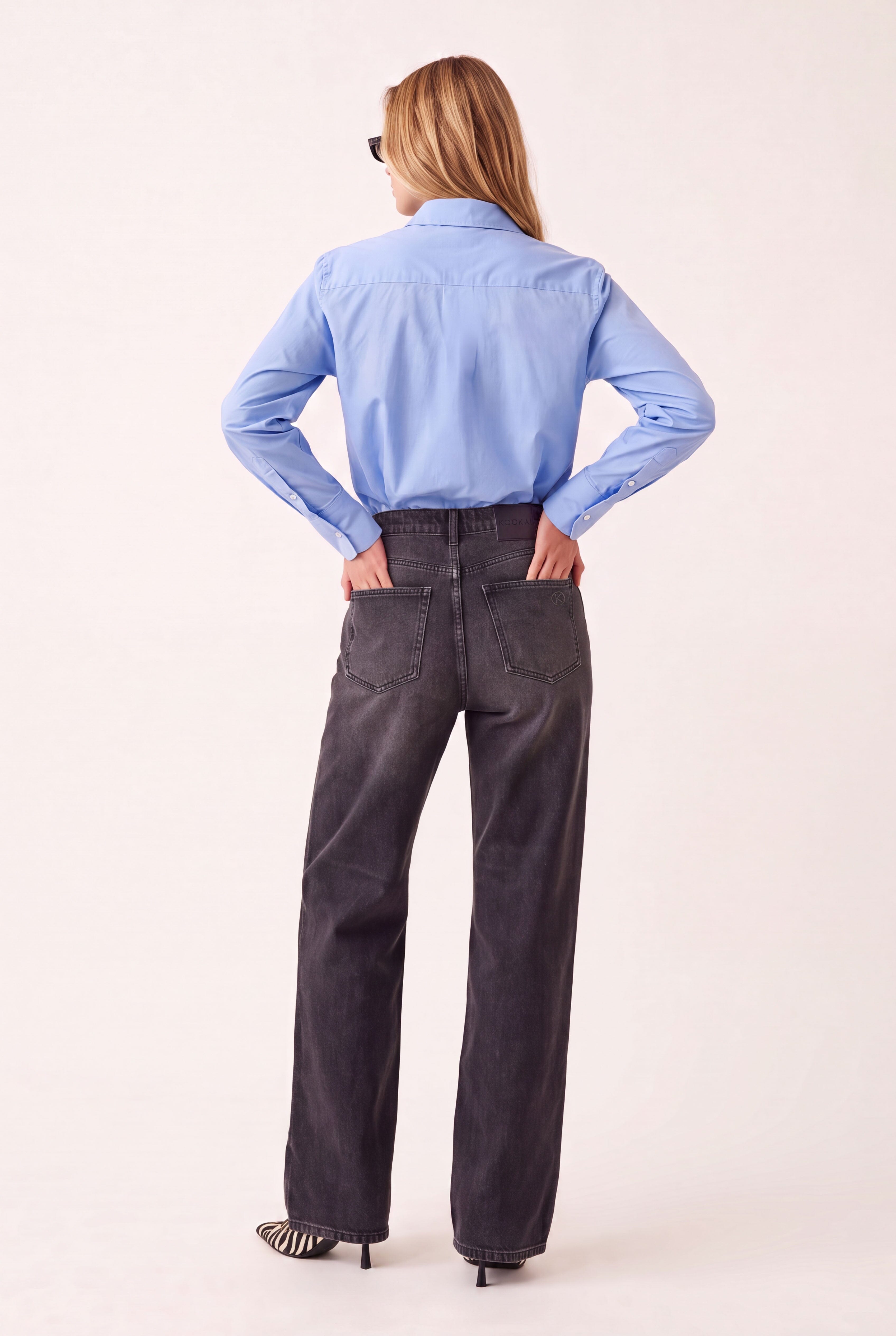 JEAN LARGE - DANYA - BLACK PANTALON SPORTWEAR NEW KOOKAI Mode Kookai
