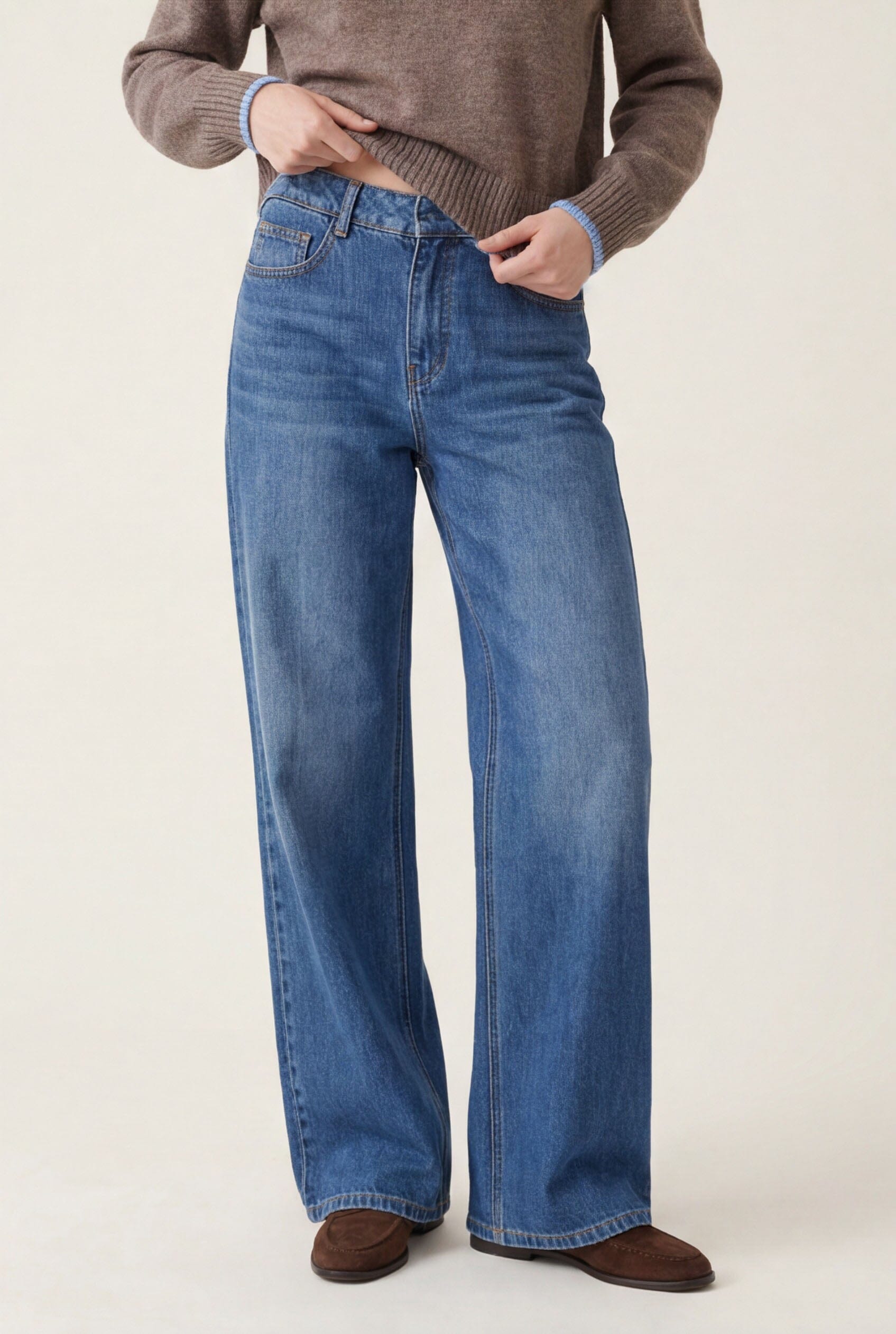 JEAN LARGE - DANYA - STONE PANTALON SPORTWEAR NEW KOOKAI Mode Kookai