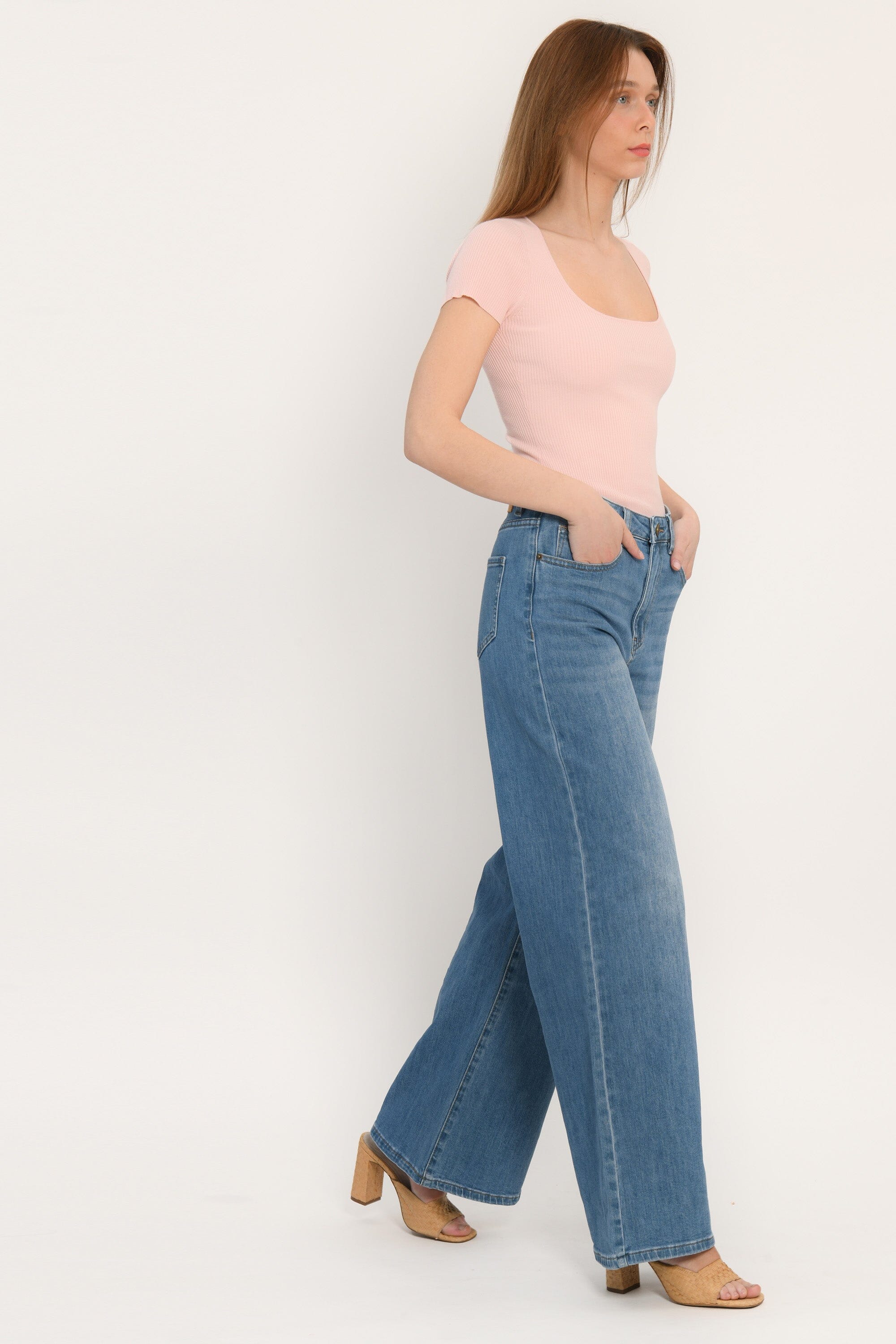 JEAN LARGE SOUPLE - ATLANTA - STONE WASH PANTALON SPORTWEAR NEW KOOKAI Mode Kookai
