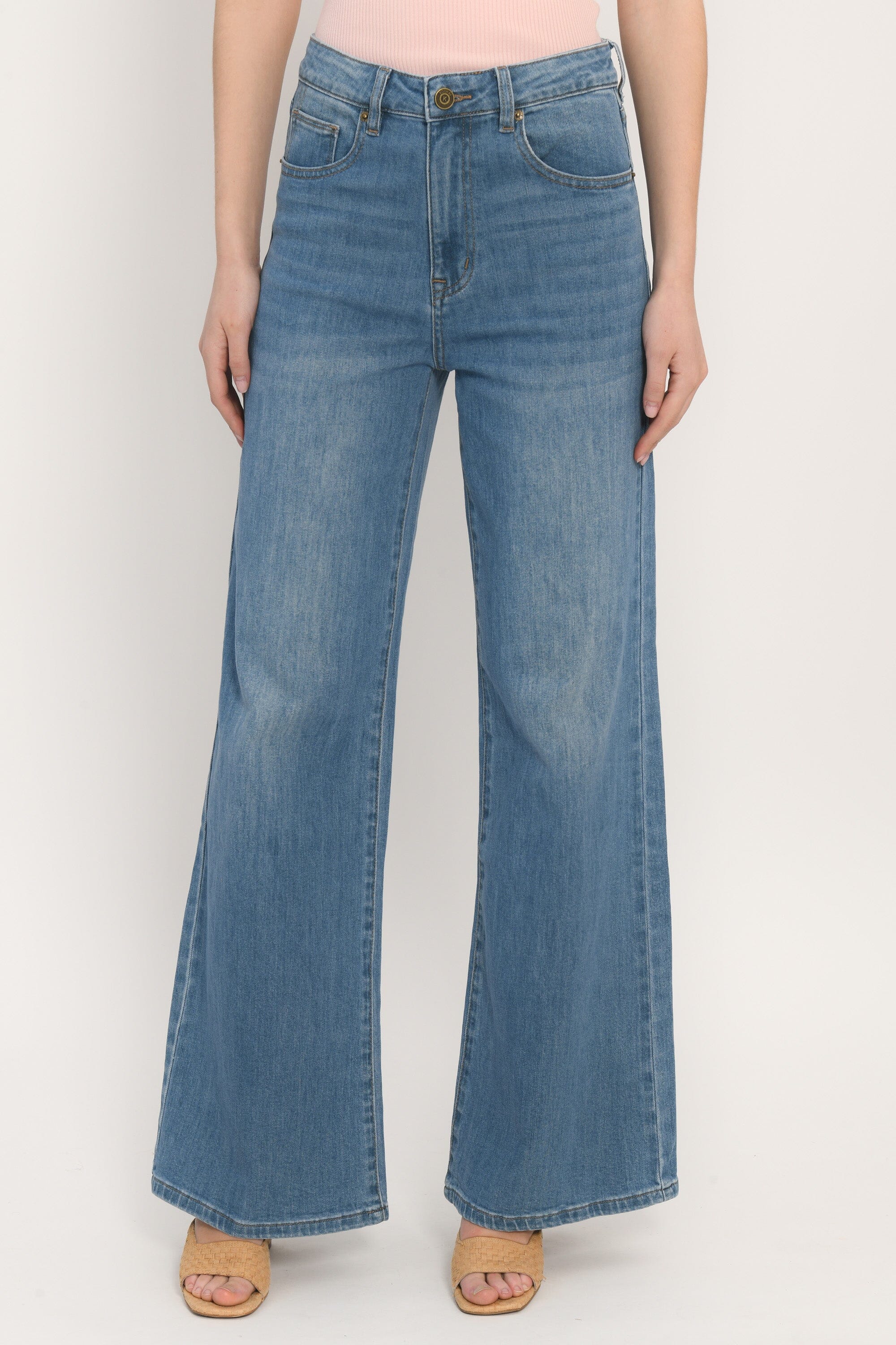 JEAN LARGE SOUPLE - ATLANTA - STONE WASH PANTALON SPORTWEAR NEW KOOKAI Mode Kookai