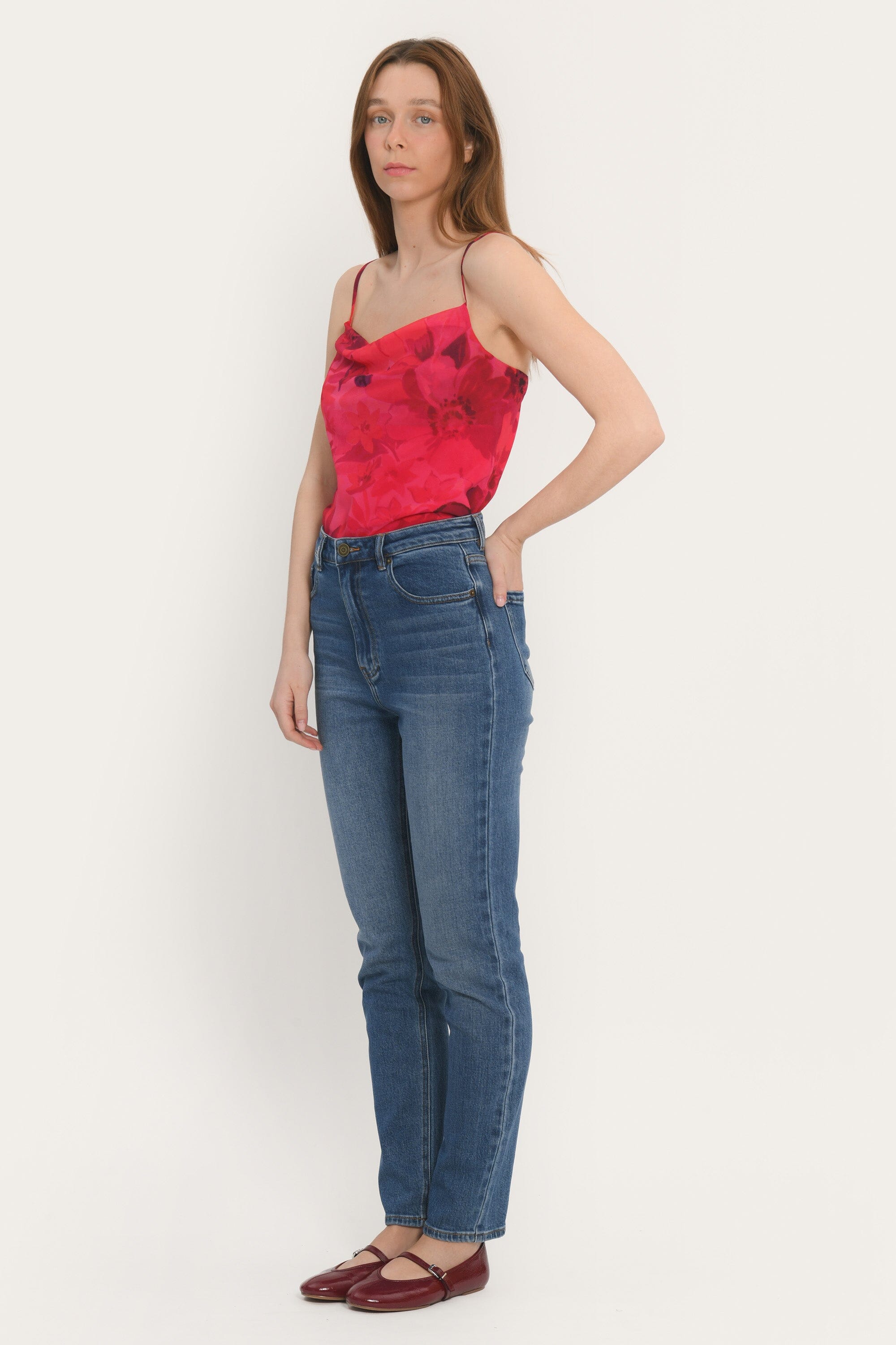 JEAN MUM - STONE WASH - ALBION PANTALON SPORTWEAR NEW KOOKAI Mode Kookai