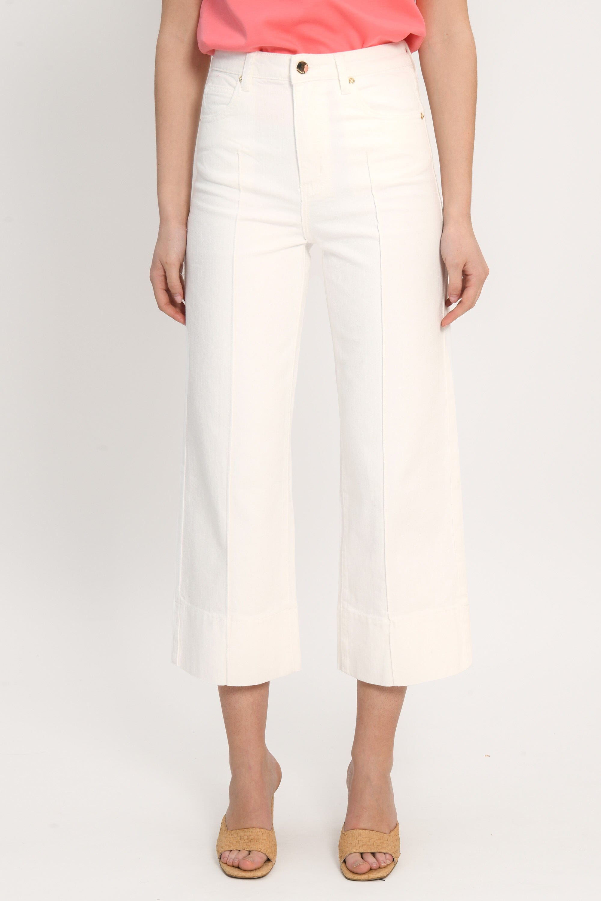 JEAN SPORTWEAR CROP - ANOUK - BLANC PANTALON SPORTWEAR NEW KOOKAI Mode Kookai