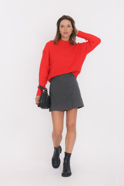 Jupe short asymétrique jean, stone Jupe short asymétrique jean, stone