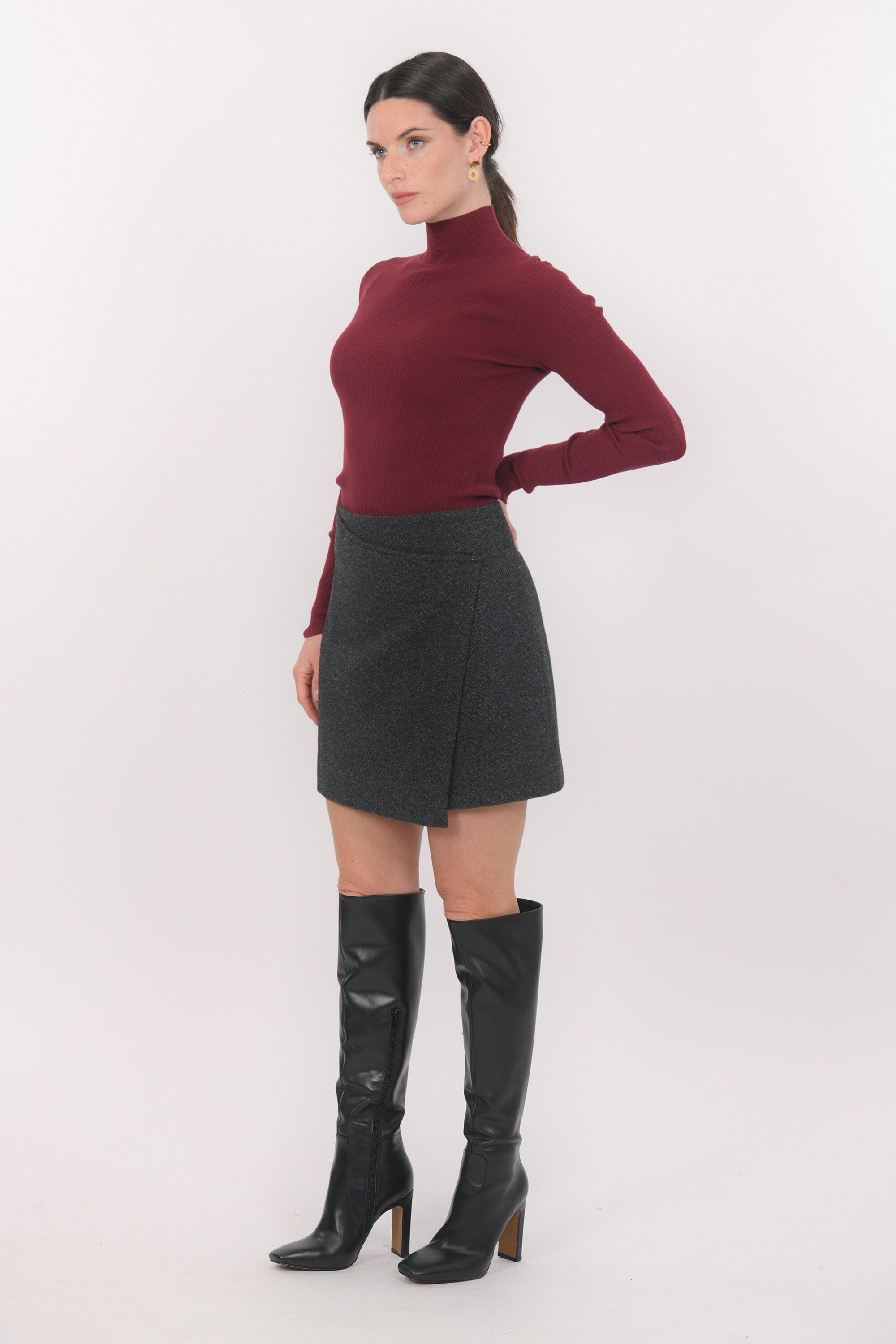 JUPE COURTE - BLONDIE - ANTHRACITE JUPE NEW KOOKAI Mode Kookai