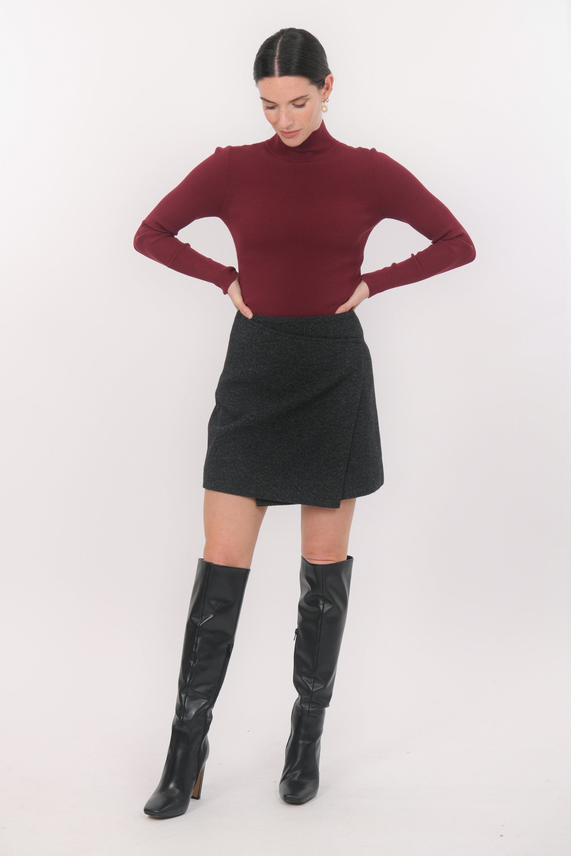 JUPE COURTE - BLONDIE - ANTHRACITE JUPE NEW KOOKAI Mode Kookai