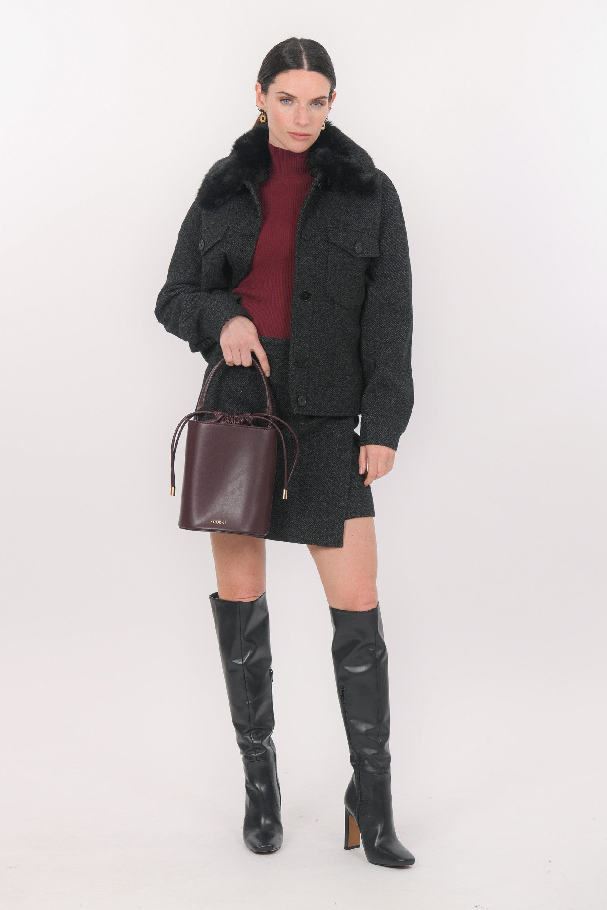 JUPE COURTE - BLONDIE - ANTHRACITE JUPE NEW KOOKAI Mode Kookai