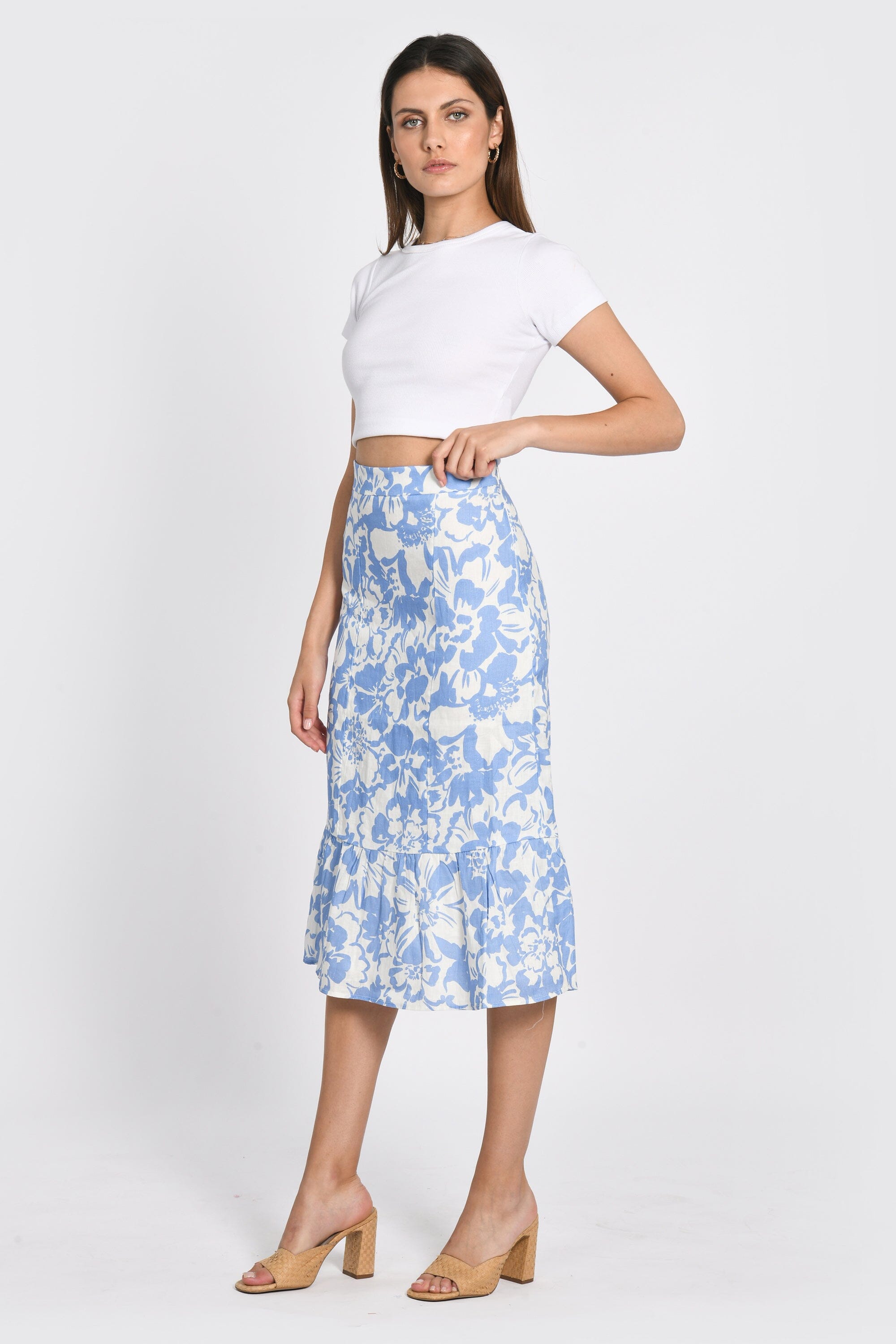 JUPE EN LIN FLORA PRINTED JUPE KOOKAI Mode Kookai