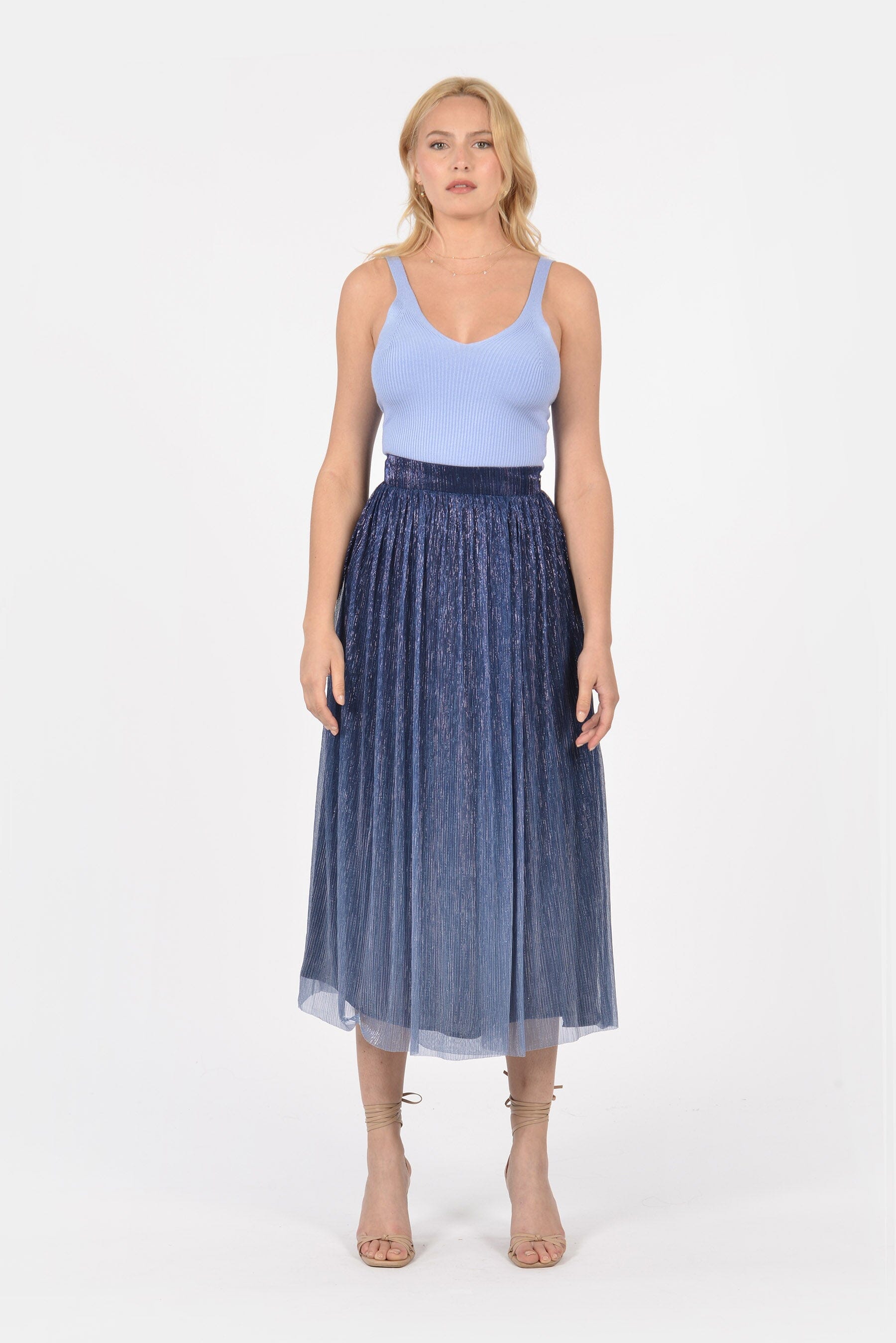 JUPE LONGUE BRIANA BLUE/GOLD JUPE KOOKAI Mode Kookai