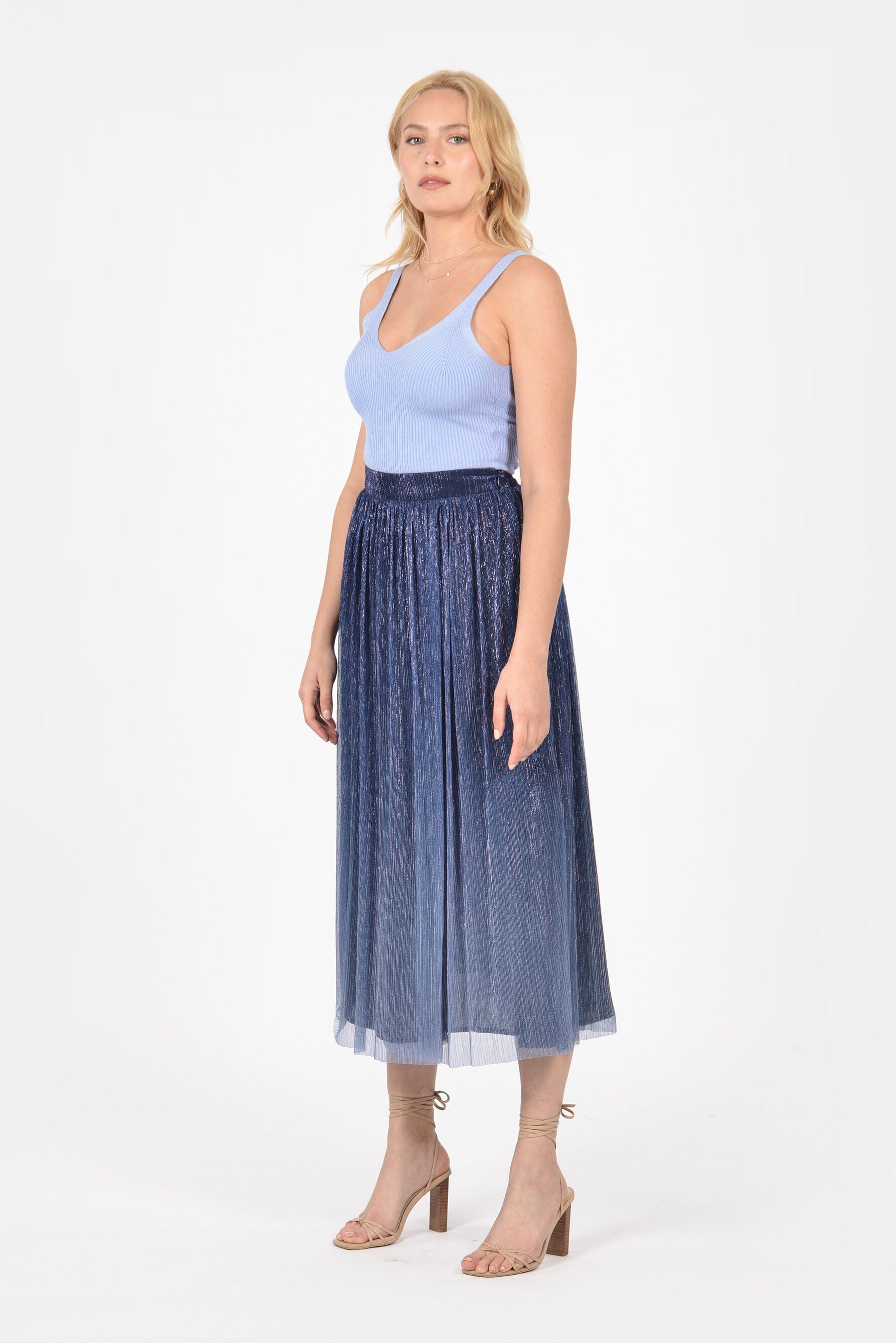 JUPE LONGUE BRIANA BLUE/GOLD JUPE KOOKAI Mode Kookai