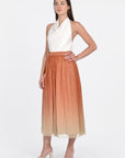 JUPE LONGUE BRIANA ORANGE/GOLD JUPE KOOKAI Mode Kookai