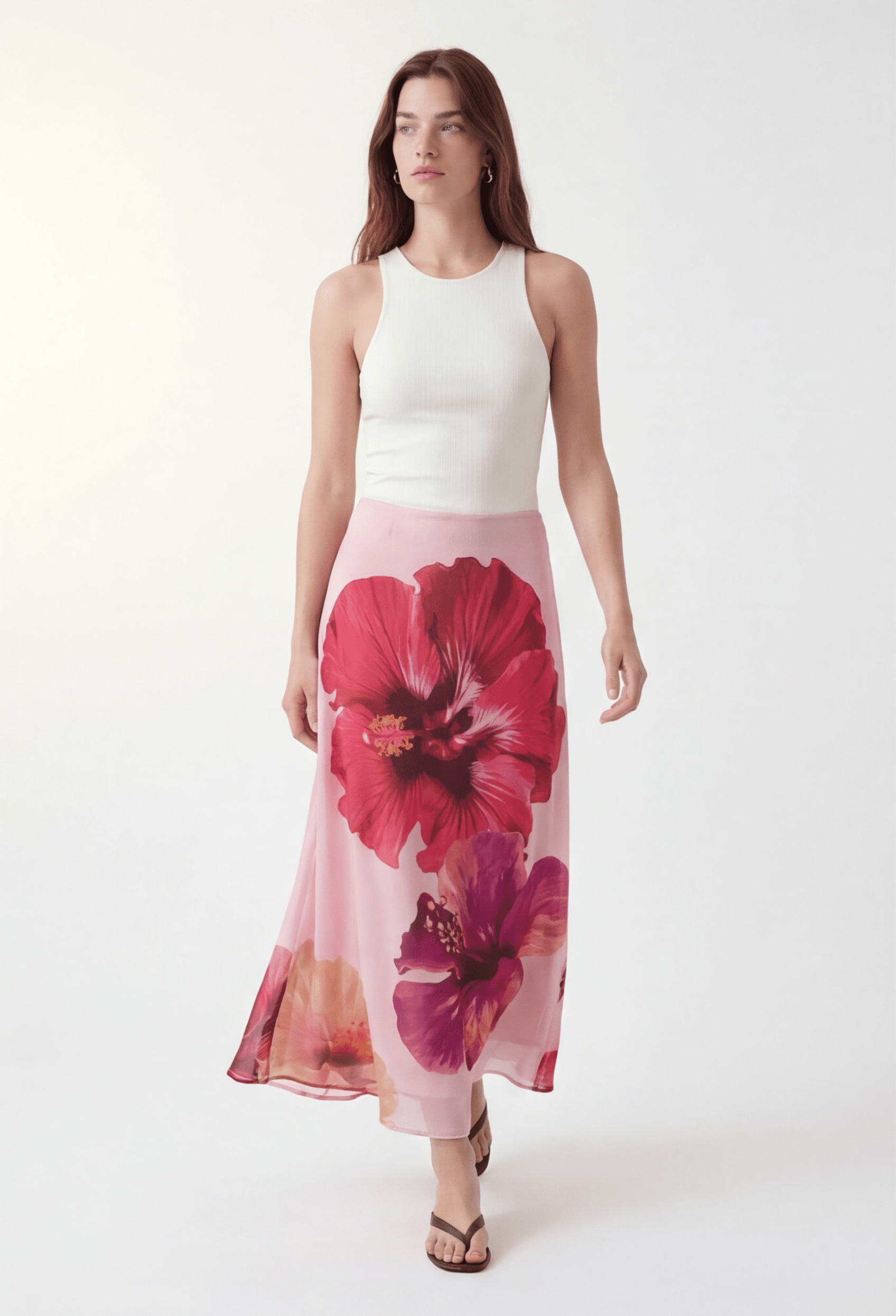 JUPE LONGUE - CHIARA - ORCHIDEE JUPE NEW KOOKAI Mode Kookai