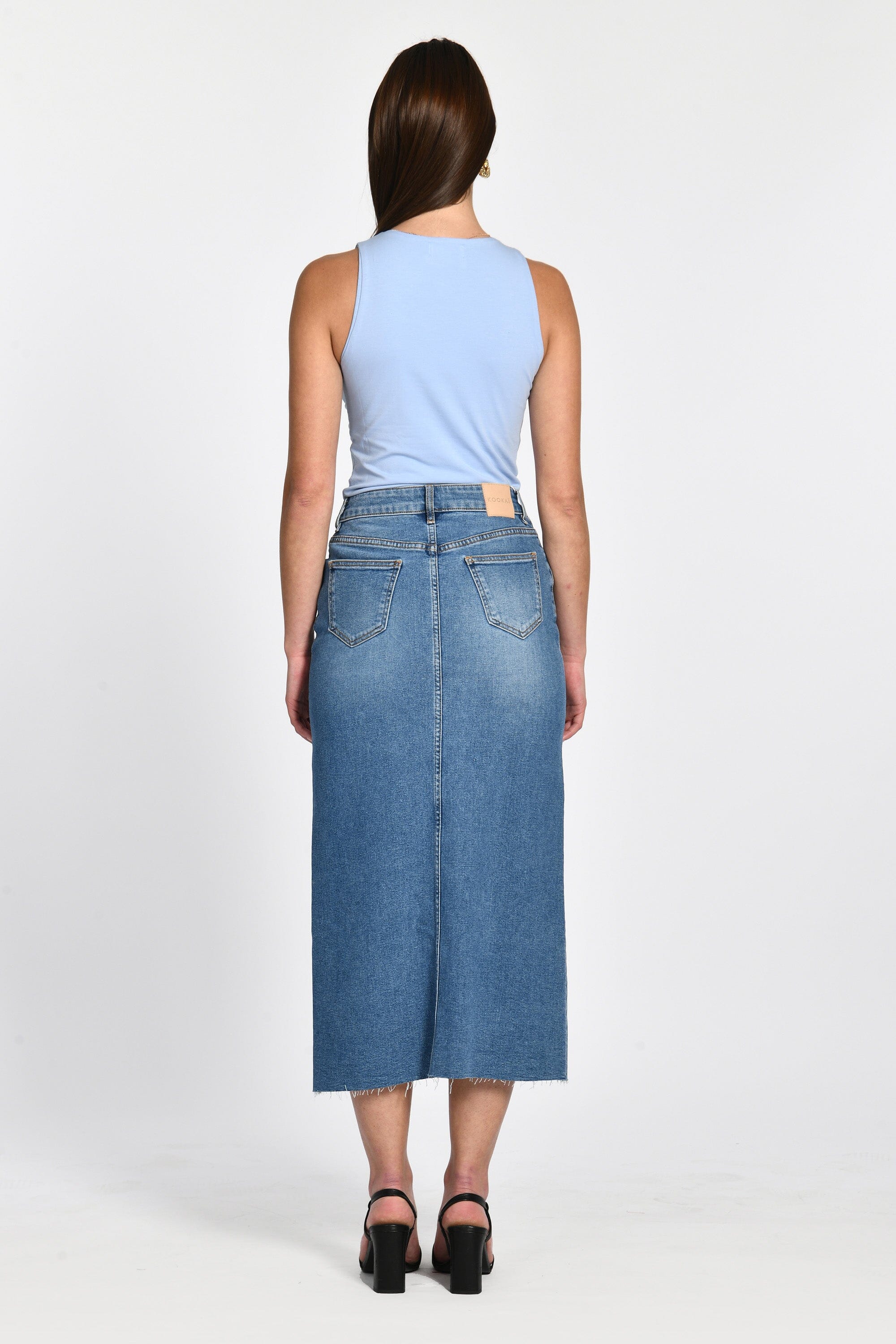 JUPE LONGUE JEAN JESSIE STONE BLUE JUPE SPORTWEAR KOOKAI Mode Kookai