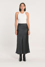JUPE LONGUE SIA SATIN NOIR JUPE NEW KOOKAI Mode Kookai