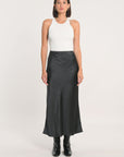 JUPE LONGUE SIA SATIN NOIR JUPE NEW KOOKAI Mode Kookai