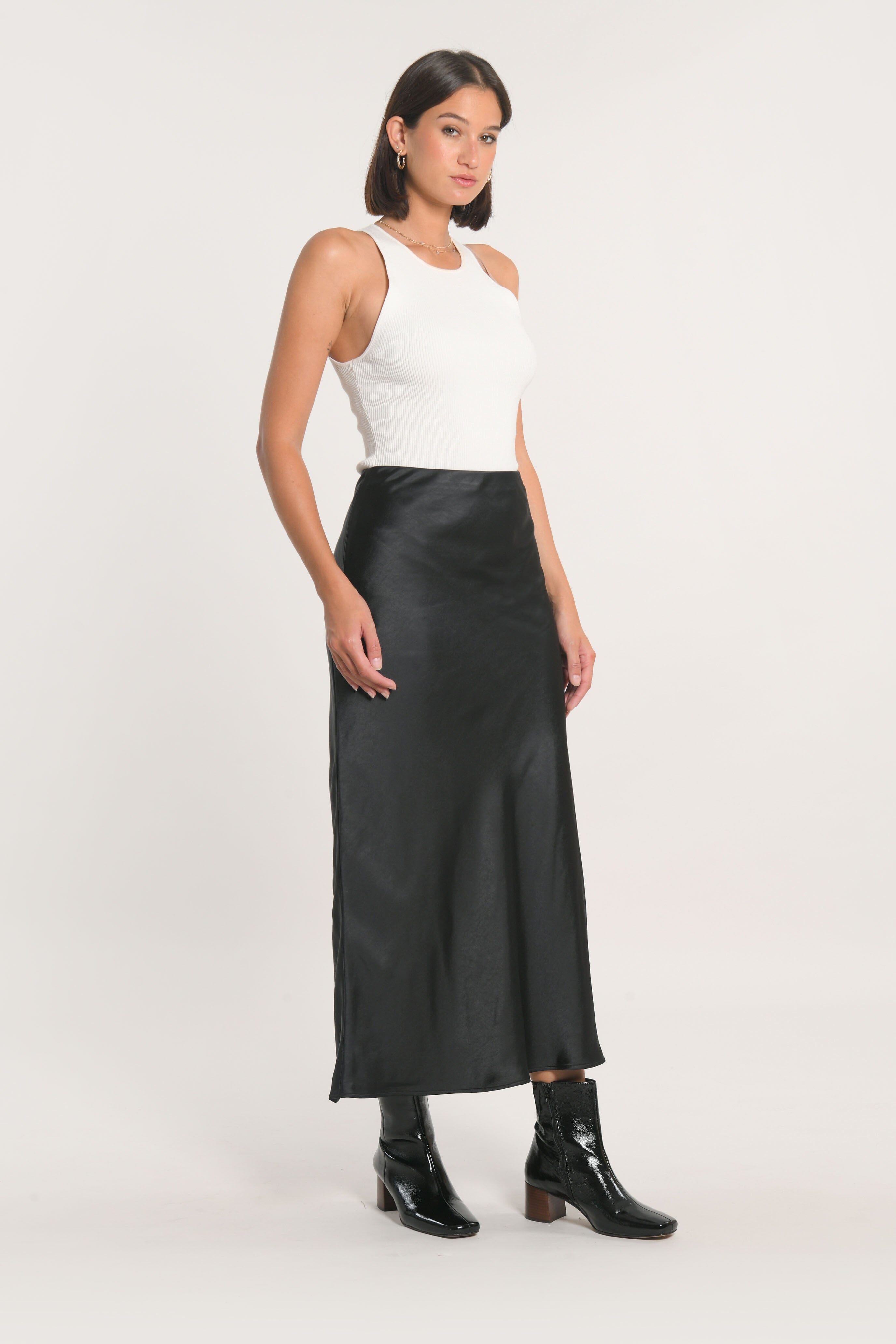 JUPE LONGUE SIA SATIN NOIR JUPE NEW KOOKAI Mode Kookai
