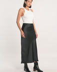 JUPE LONGUE SIA SATIN NOIR JUPE NEW KOOKAI Mode Kookai