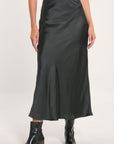 JUPE LONGUE SIA SATIN NOIR JUPE NEW KOOKAI Mode Kookai