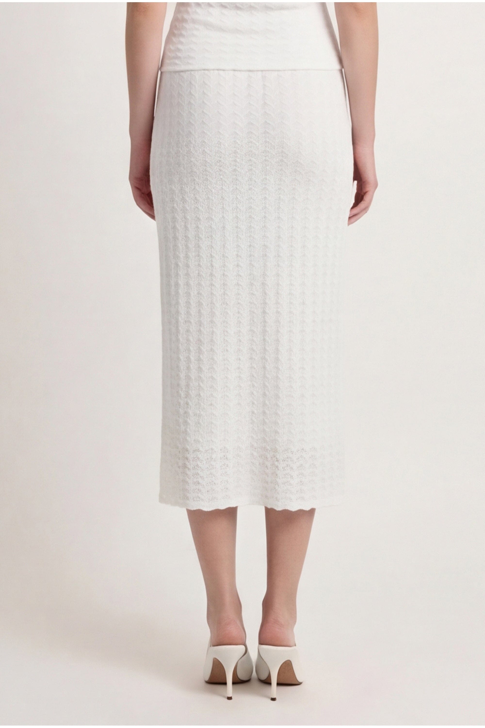 JUPE MAILLE DENTELLE - CHLOTILDA - ECRU JUPE NEW KOOKAI Mode Kookai