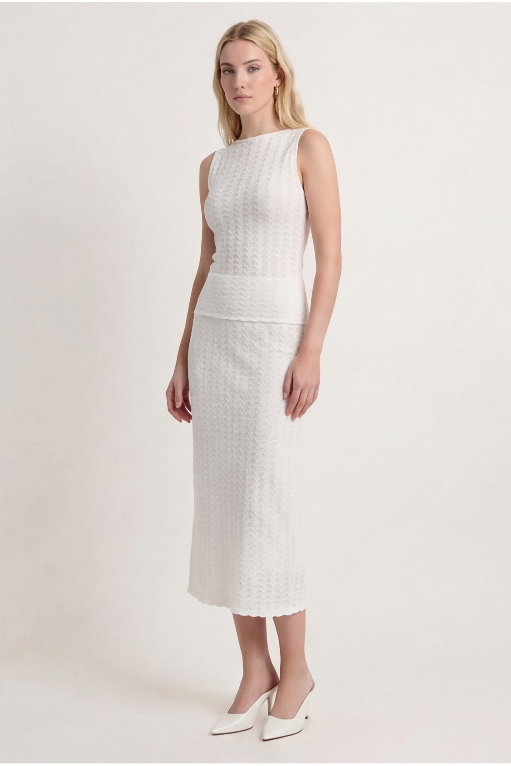 JUPE MAILLE DENTELLE - CHLOTILDA - ECRU JUPE NEW KOOKAI Mode Kookai