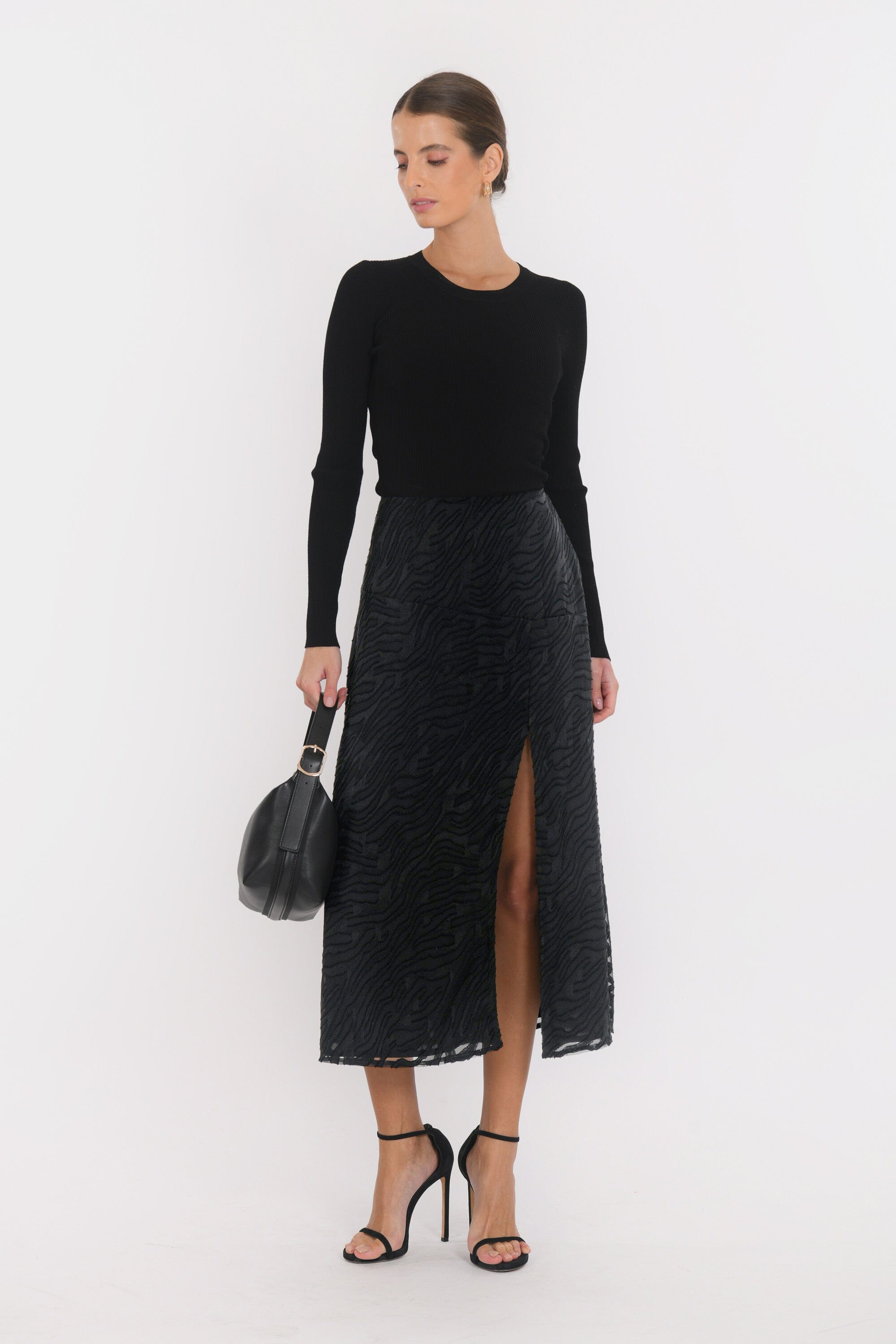 JUPE MIDI - BENNY - NOIR JUPE NEW KOOKAI Mode Kookai