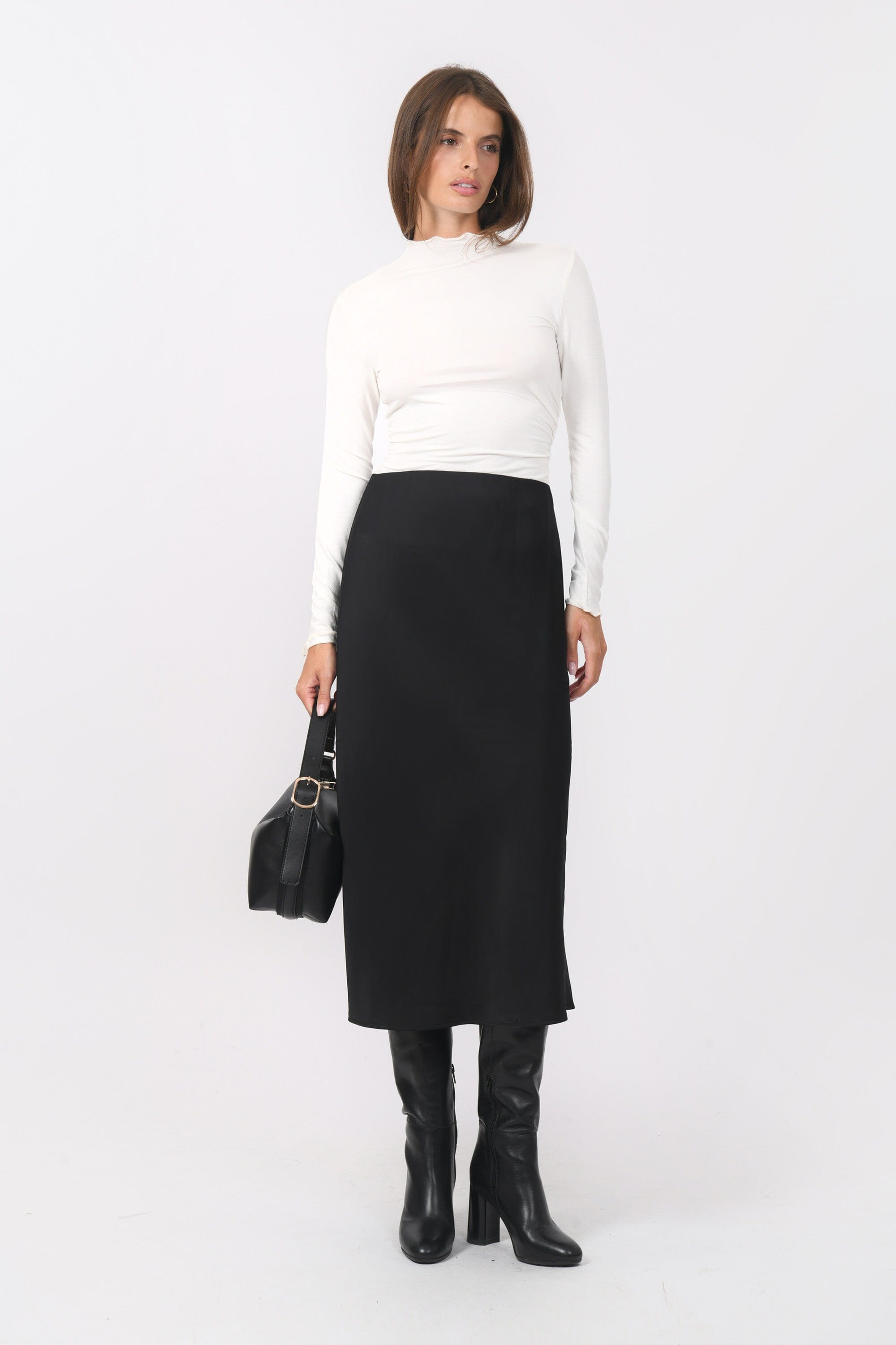 JUPE MIDI - BERGAMOTE - NOIR JUPE NEW KOOKAI Mode Kookai