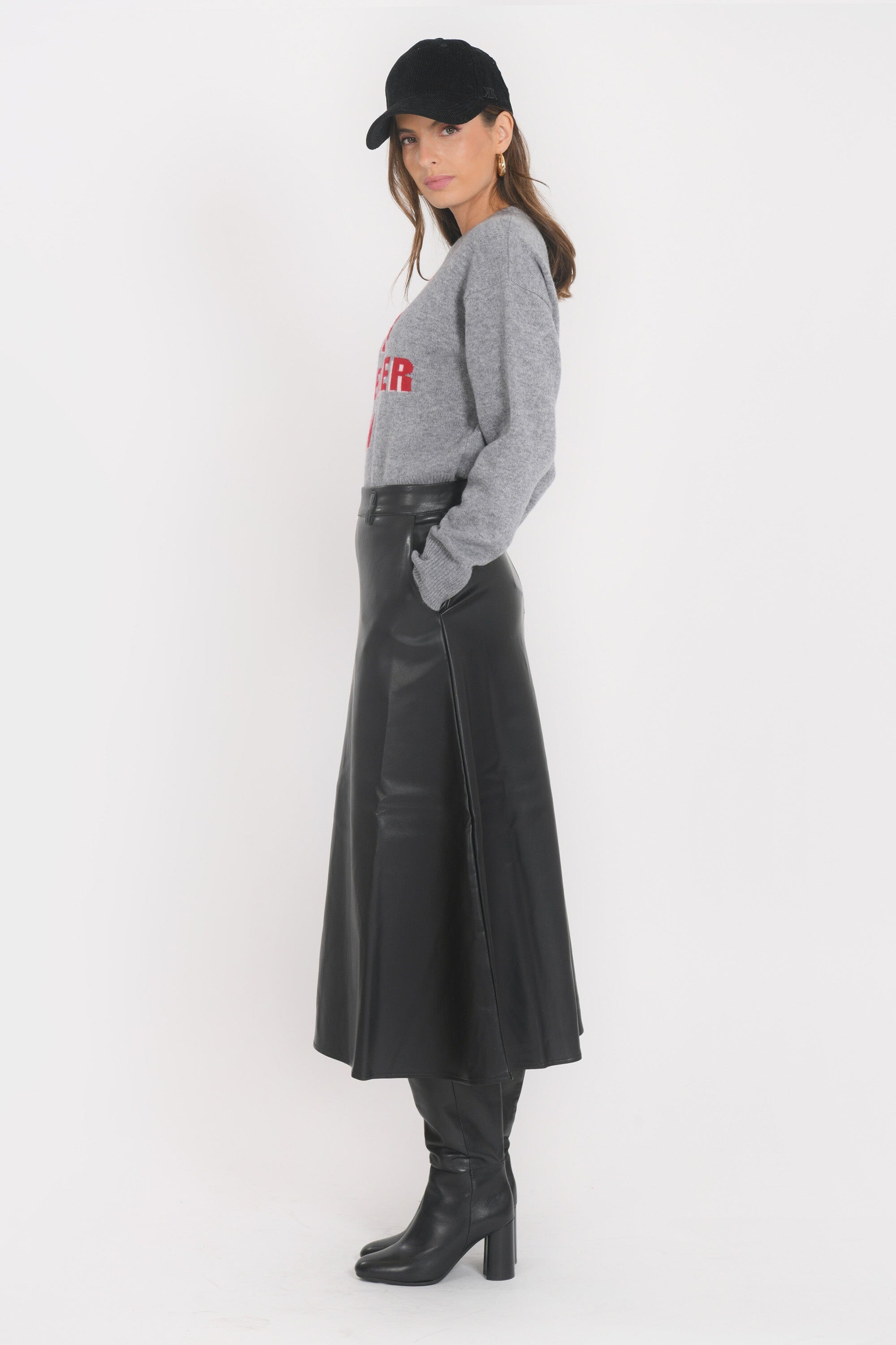 JUPE MIDI - BEVERLY - NOIR JUPE NEW KOOKAI Mode Kookai