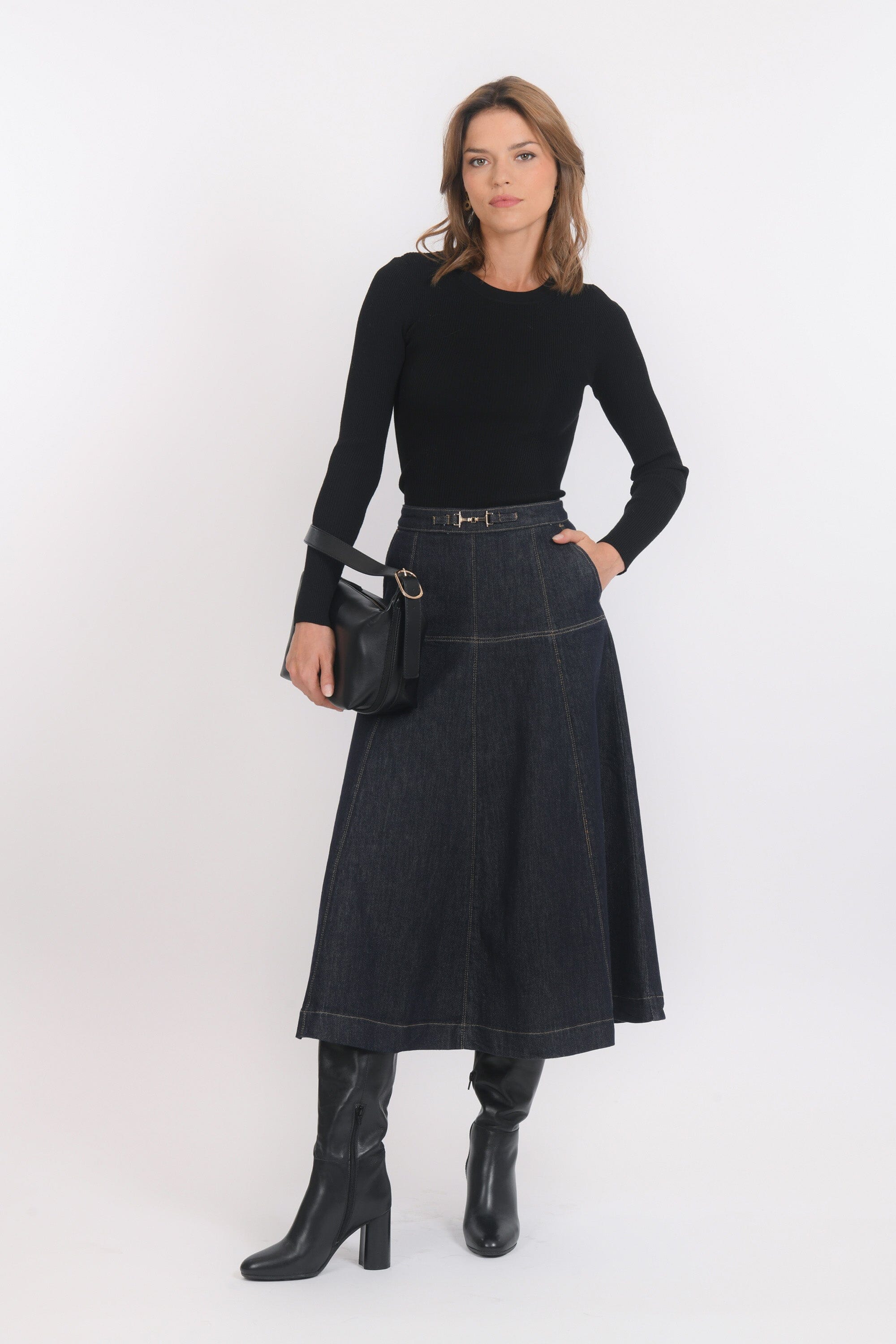 JUPE MIDI - BRIANNA - BRUT JUPE SPORTWEAR NEW KOOKAI Mode Kookai