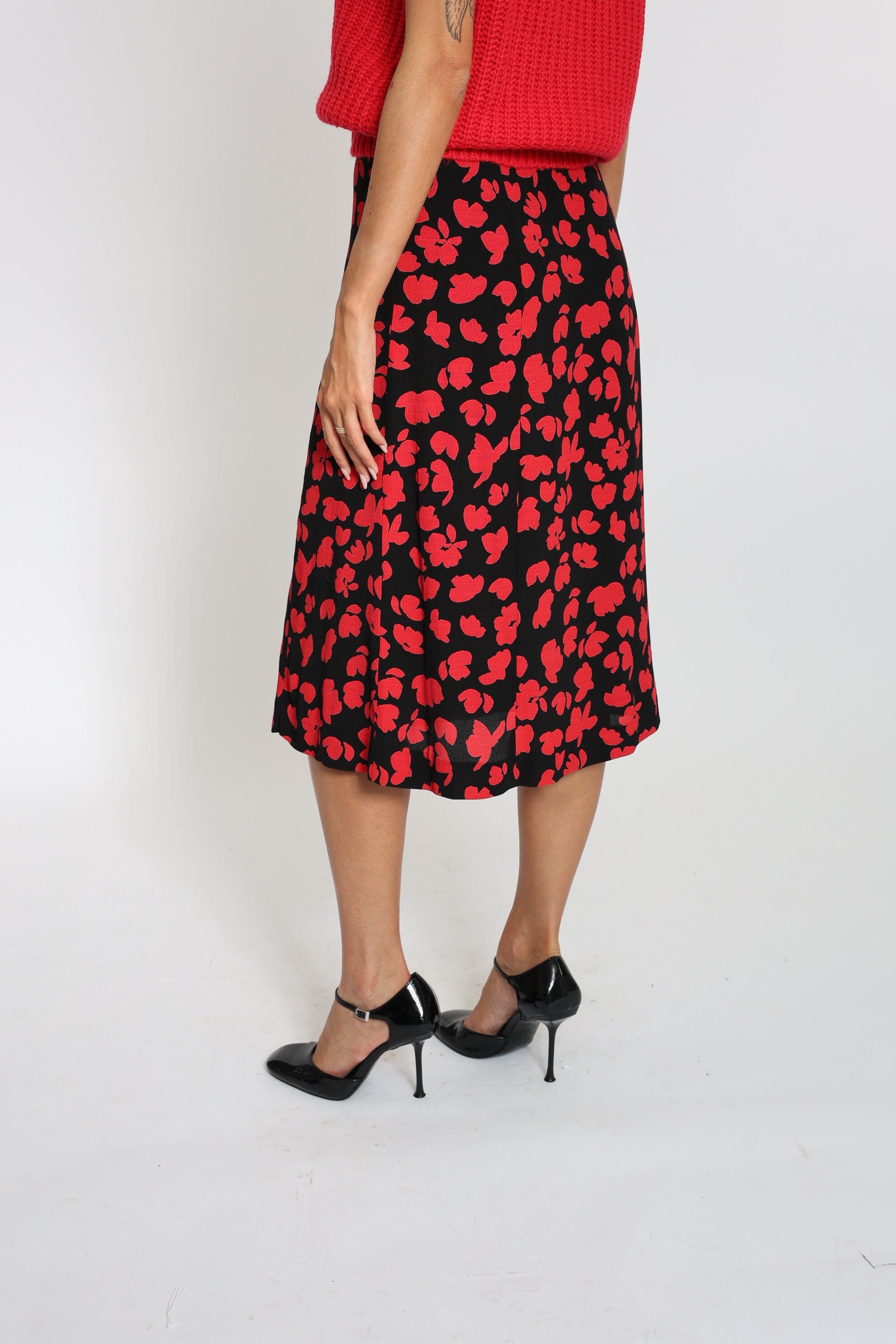 JUPE MIDI CARMEN NOIR/ROUGE JUPE KOOKAI Mode Kookai