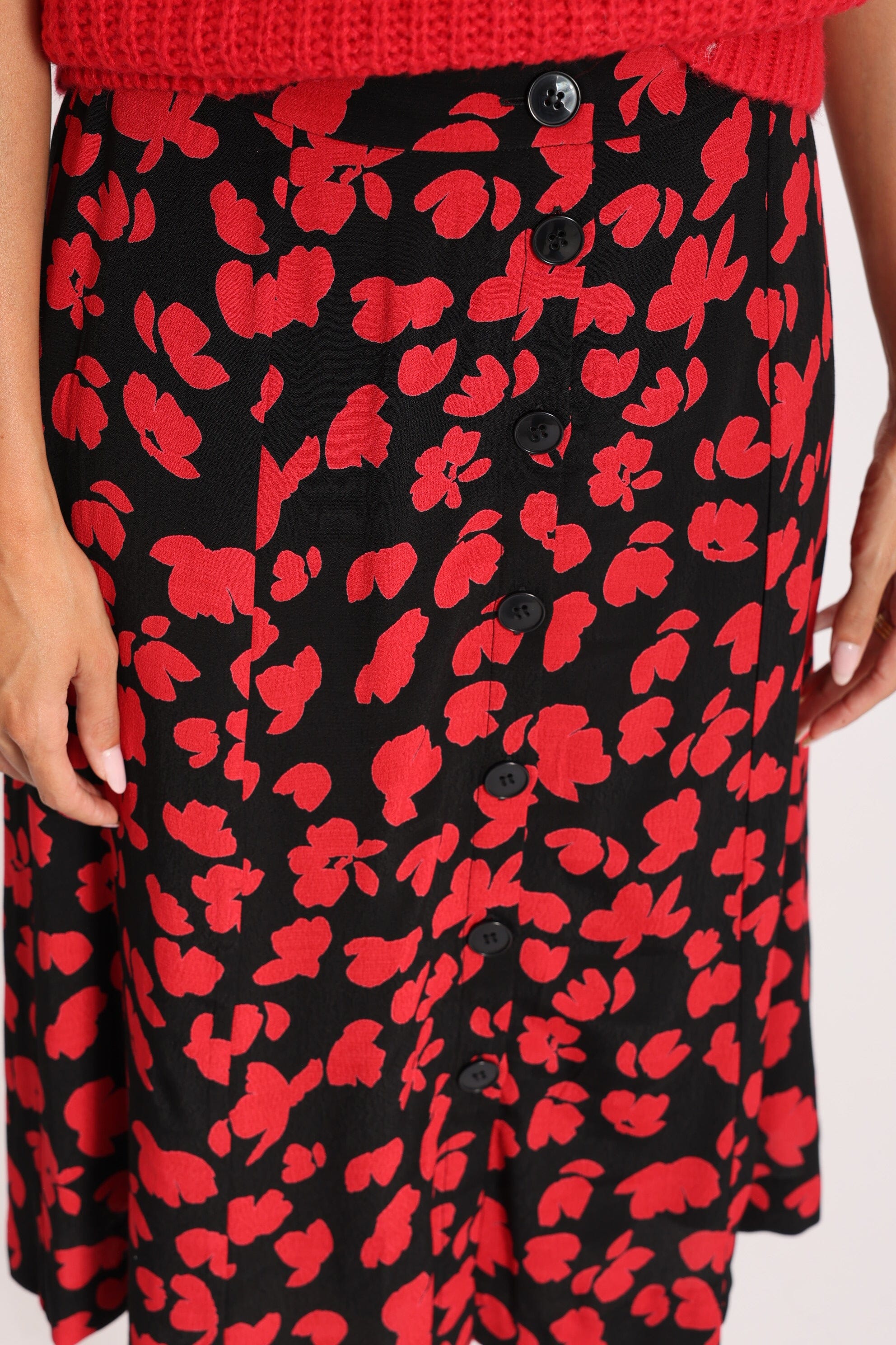 JUPE MIDI CARMEN NOIR/ROUGE JUPE KOOKAI Mode Kookai