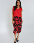 JUPE MIDI CARMEN NOIR/ROUGE JUPE KOOKAI Mode Kookai