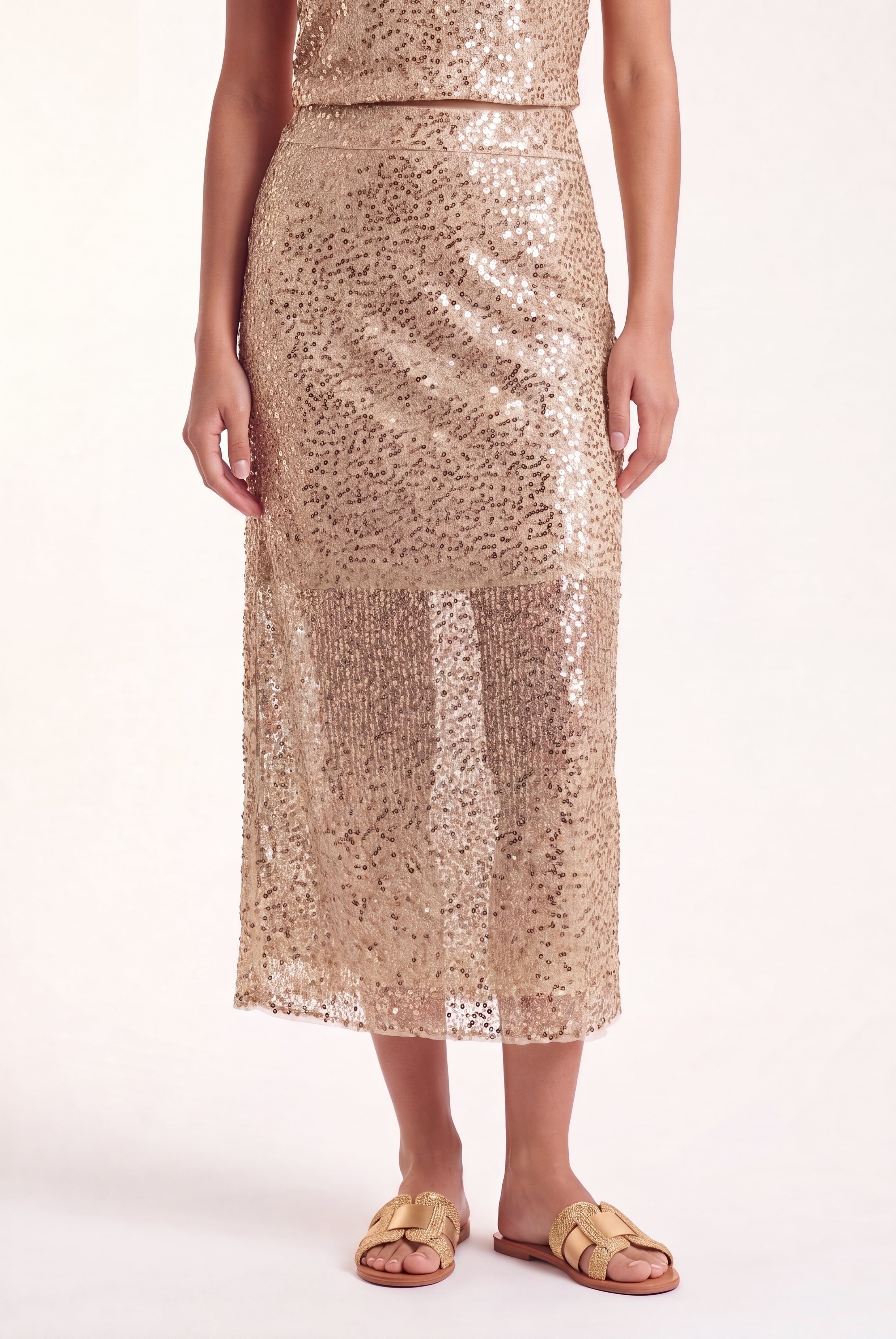 JUPE MIDI - COPACABANA - GOLD JUPE NEW KOOKAI Mode Kookai