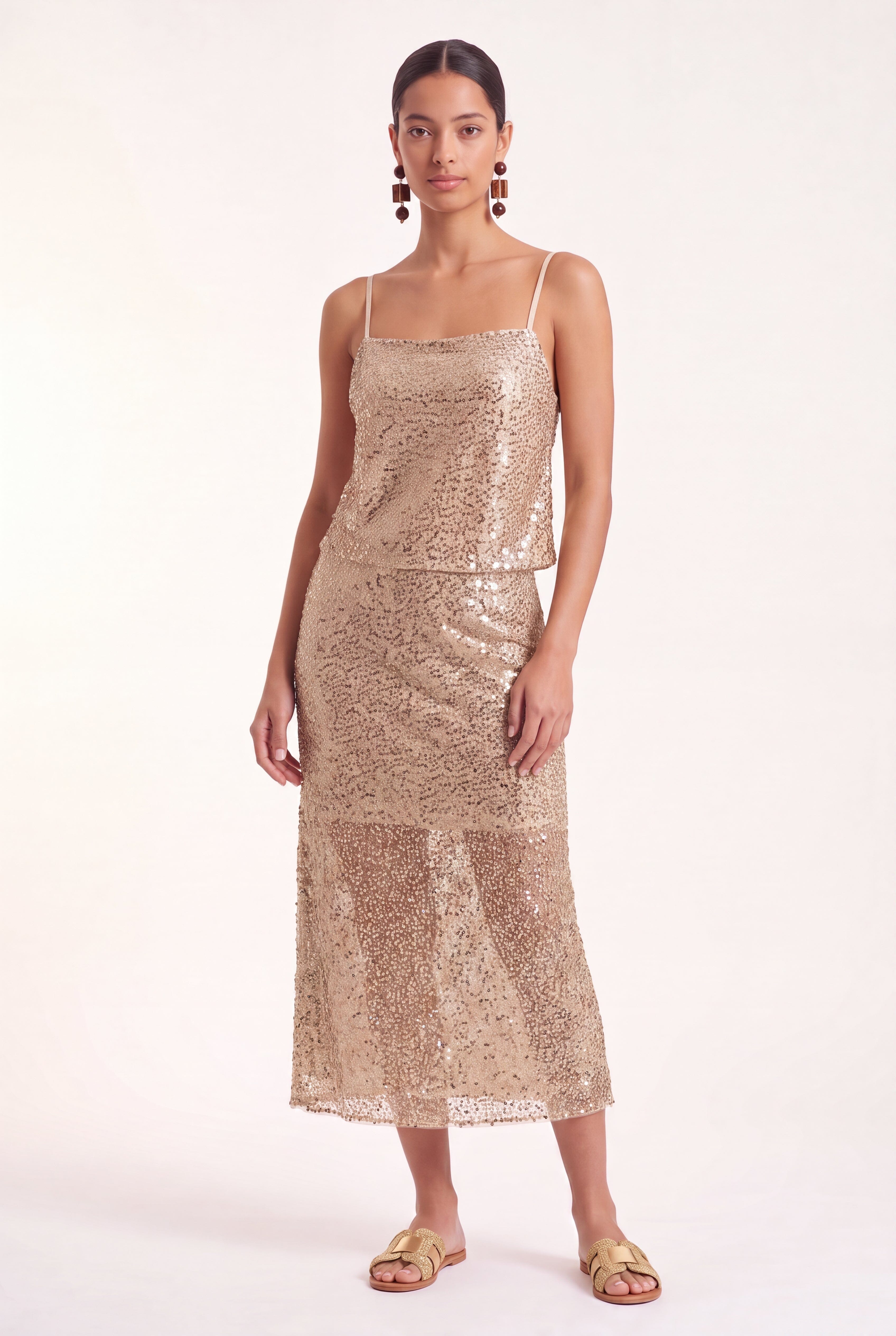 JUPE MIDI - COPACABANA - GOLD JUPE NEW KOOKAI Mode Kookai