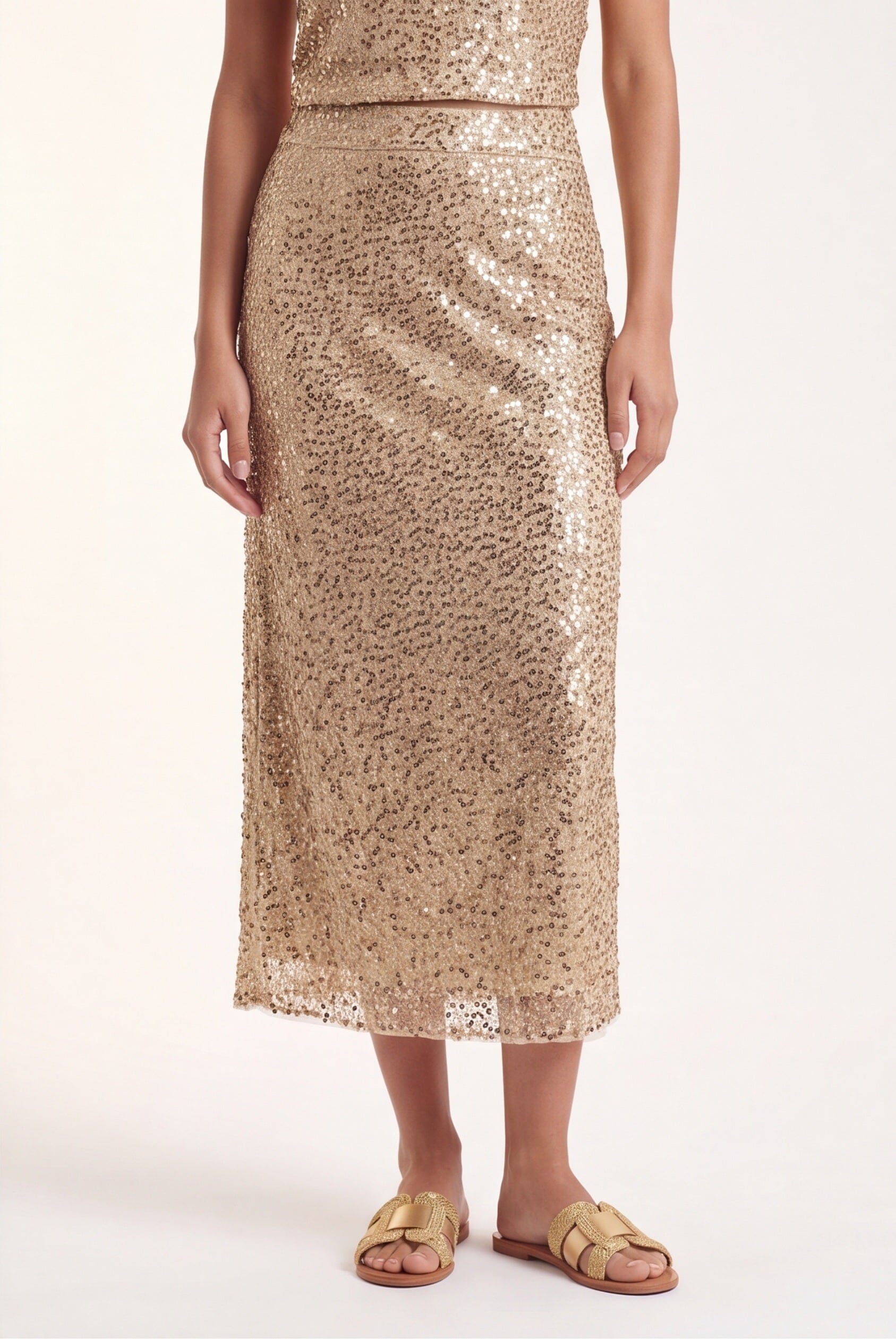 JUPE MIDI - COPACABANA - GOLD JUPE NEW KOOKAI Mode Kookai