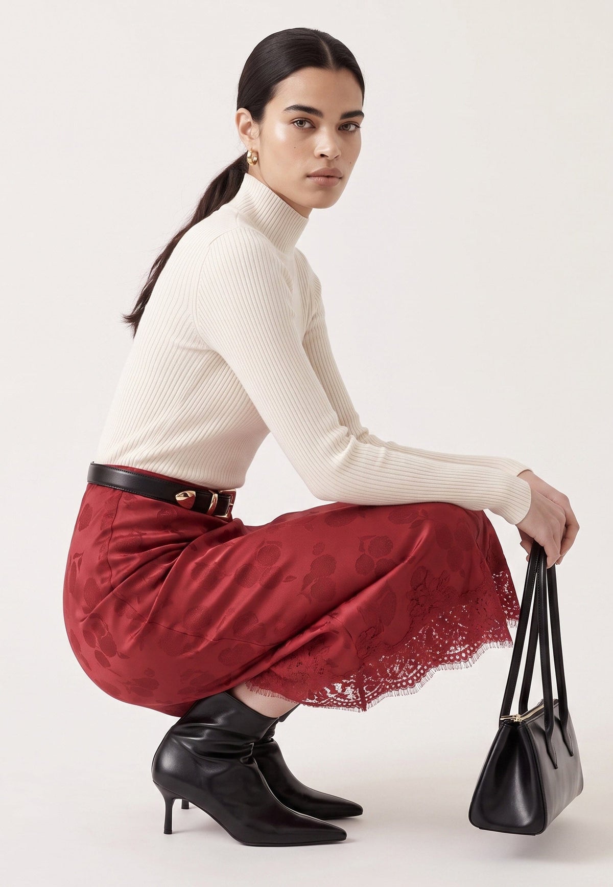 JUPE MIDI - DEBBIE - ROUGE JUPE NEW KOOKAI Mode Kookai