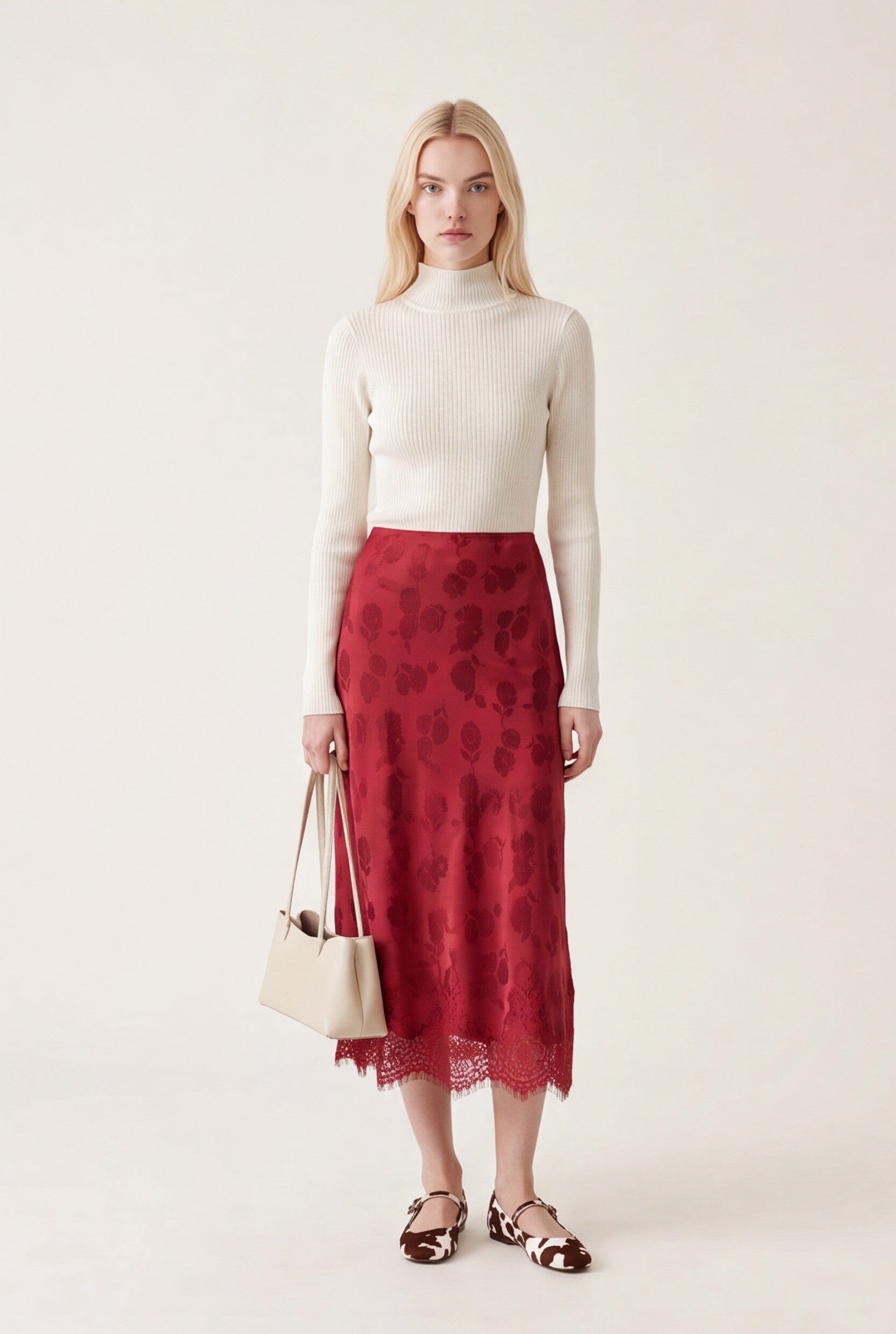 JUPE MIDI - DEBBIE - ROUGE JUPE NEW KOOKAI Mode Kookai