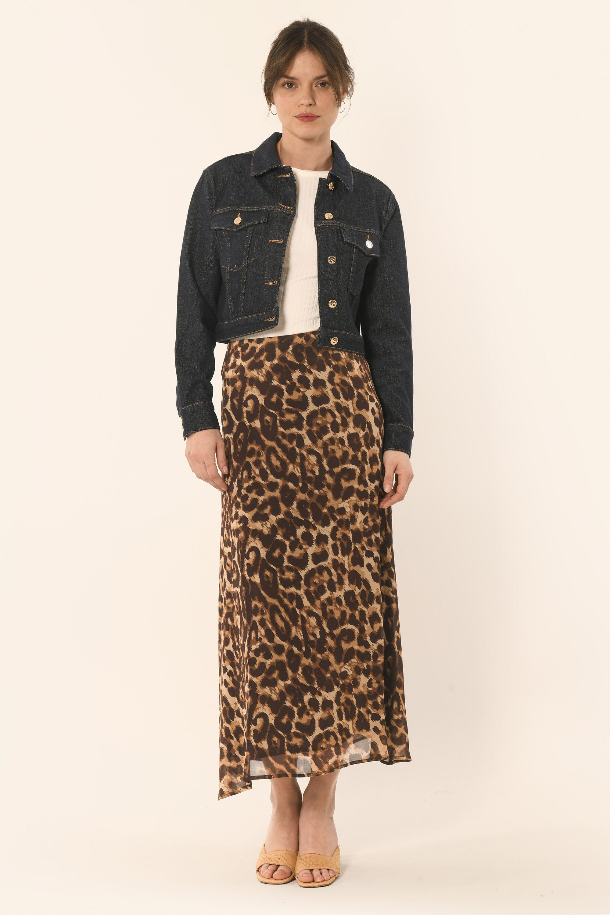 JUPE MIDI LEOPARD - CARAMEL - AZELIA JUPE NEW KOOKAI Mode Kookai