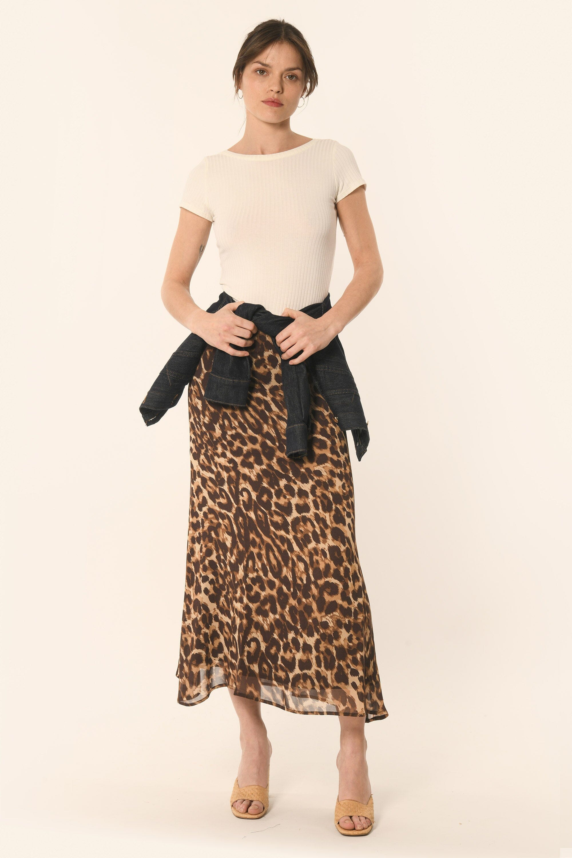 JUPE MIDI LEOPARD - CARAMEL - AZELIA JUPE NEW KOOKAI Mode Kookai