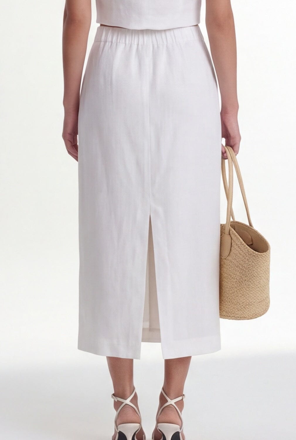 JUPE MIDI LIN - CHELSEA - BLANC JUPE NEW KOOKAI Mode Kookai