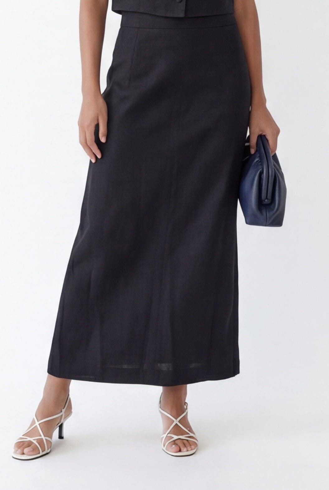 JUPE MIDI LIN - CHELSEA - NOIR JUPE NEW KOOKAI Mode Kookai