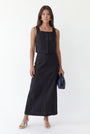 JUPE MIDI LIN - CHELSEA - NOIR JUPE NEW KOOKAI Mode Kookai