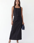 JUPE MIDI LIN - CHELSEA - NOIR JUPE NEW KOOKAI Mode Kookai