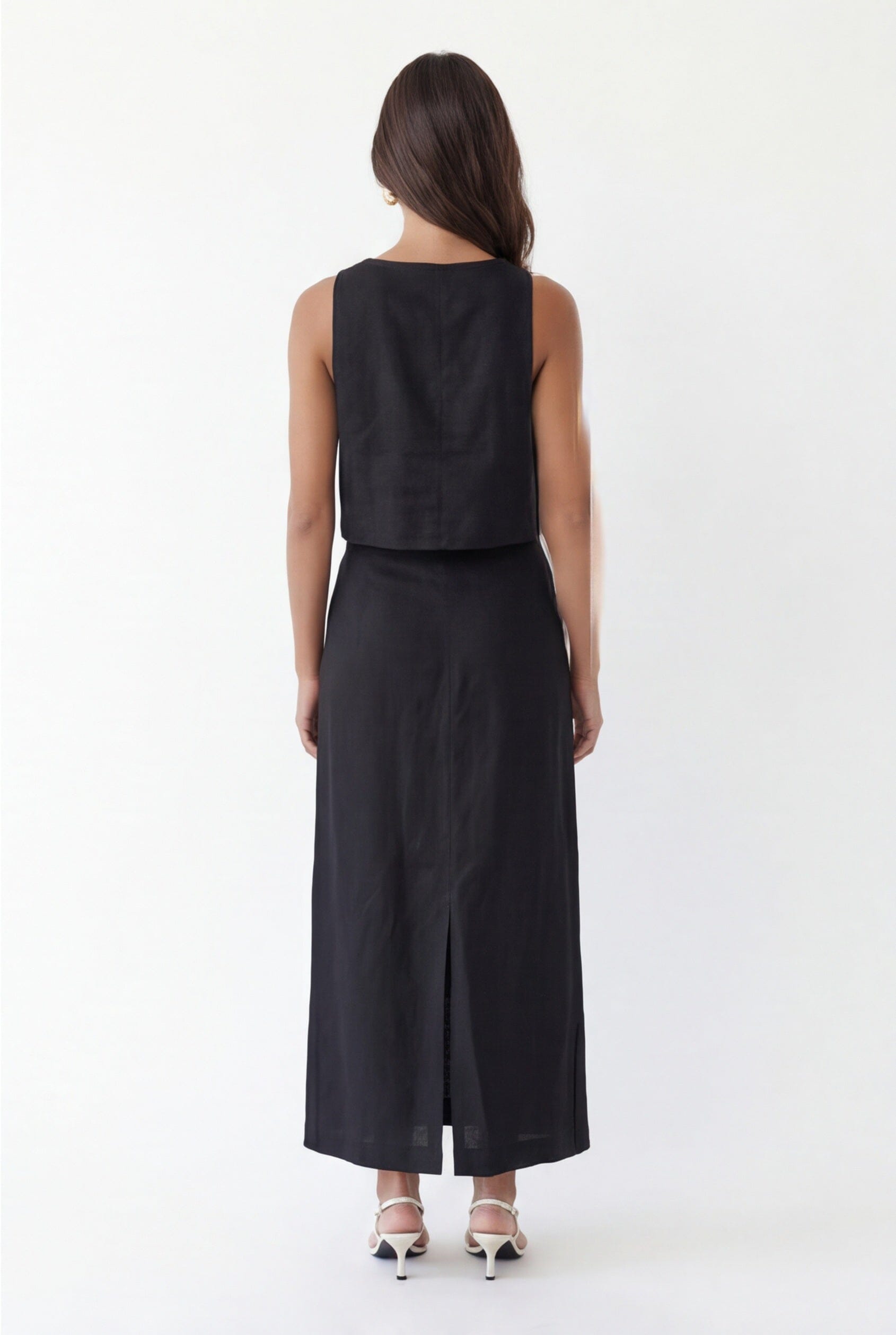 JUPE MIDI LIN - CHELSEA - NOIR JUPE NEW KOOKAI Mode Kookai